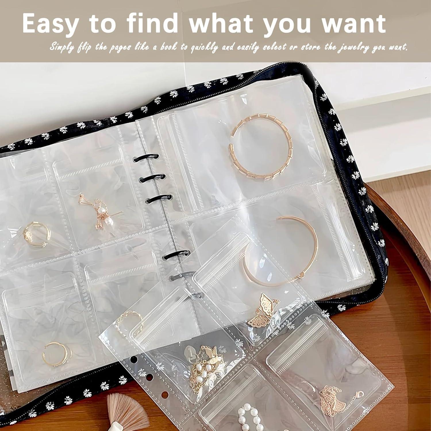 Organizador de Joyería de Viaje Jeonnfp 45 Bolsillos PVC Negro