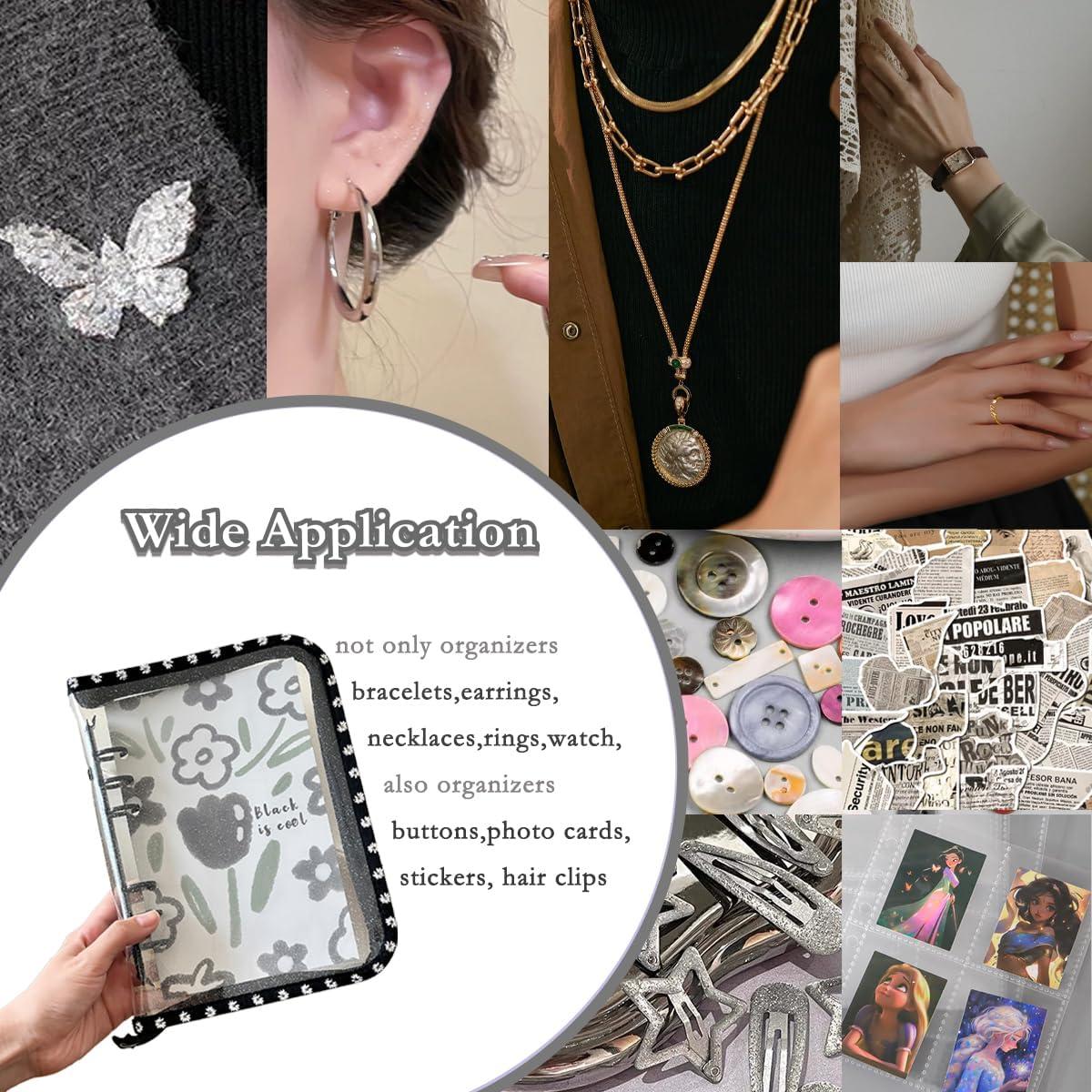 Organizador de Joyería de Viaje Jeonnfp 45 Bolsillos PVC Negro