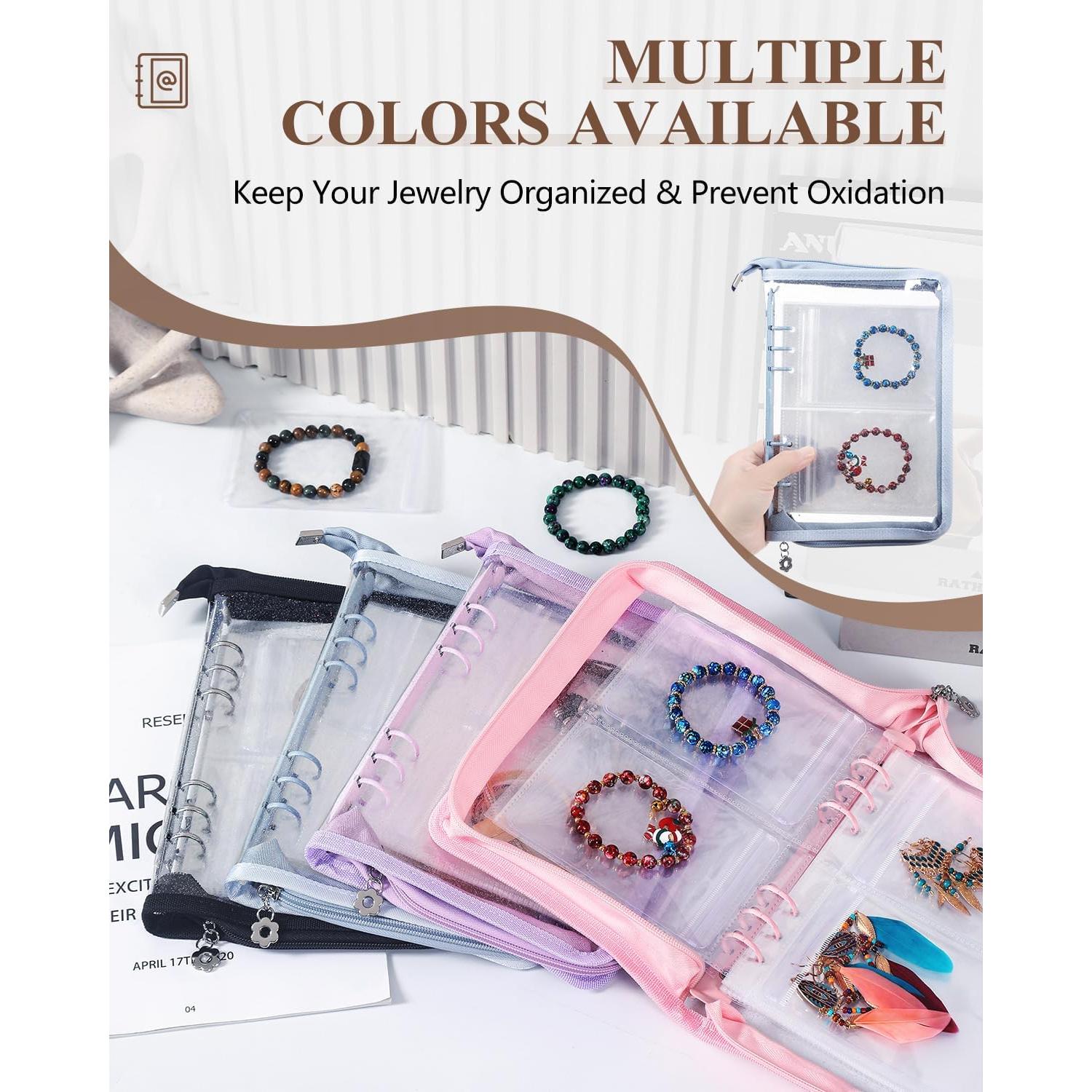 Organizador de Joyería de Viaje AOLEIXIYA Azul Claro 48 Bolsas