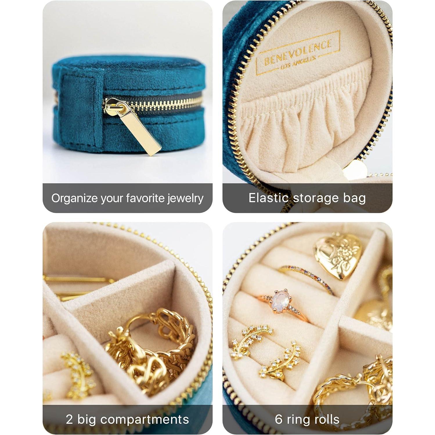 Caja de Joyería de Viaje Benevolence LA Terciopelo Azul