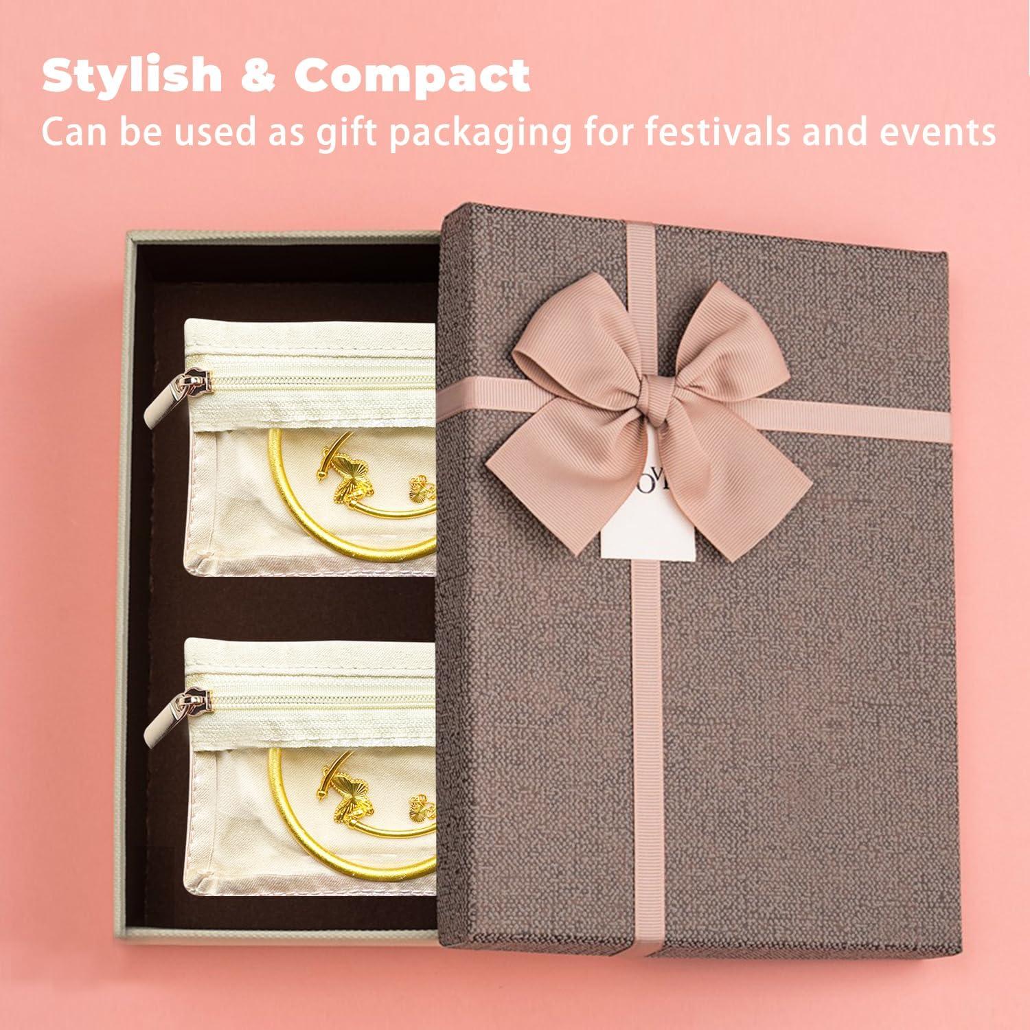 6 Bolsas de Joyería CFTONE, Organizador Portátil Blanco Roto