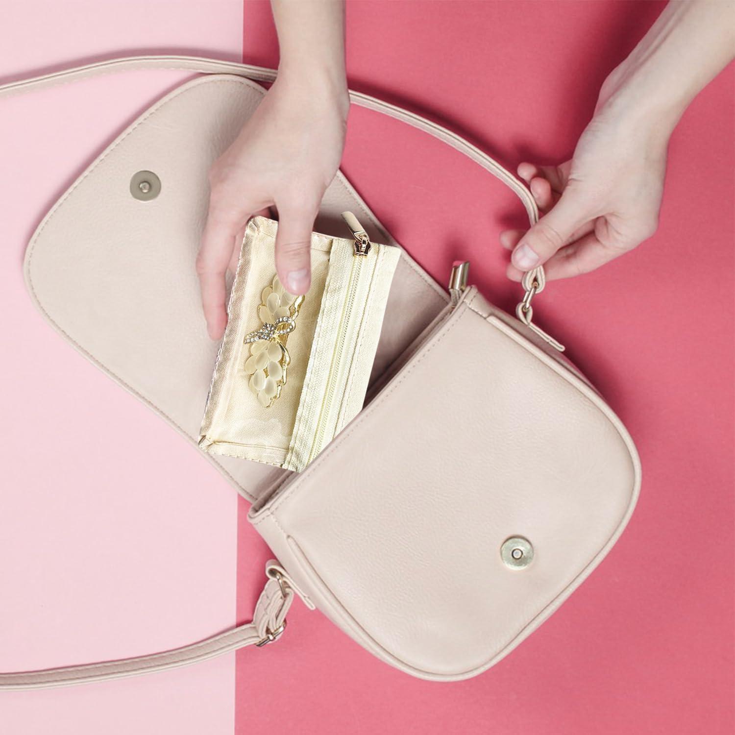 6 Bolsas de Joyería CFTONE, Organizador Portátil Blanco Roto