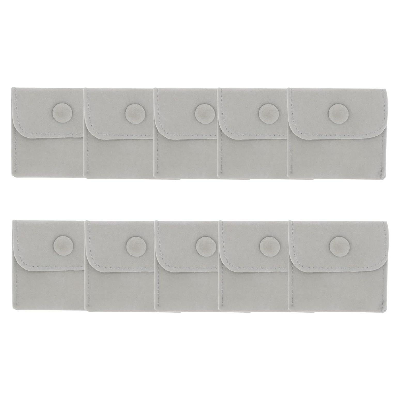 Paquete de 10 Bolsas de Almacenamiento de Joyas Hsiwto Gris