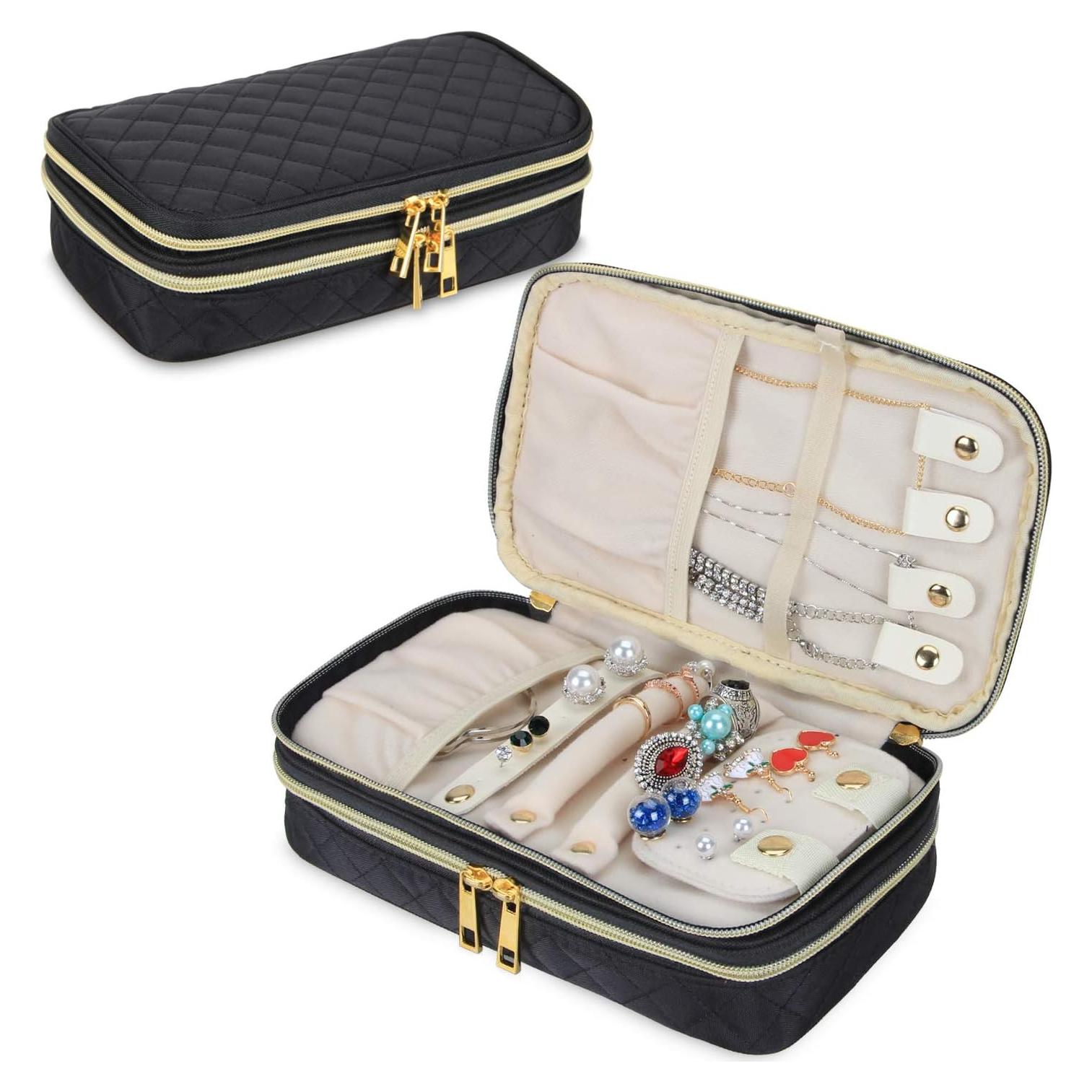 Estuche de Joyería Teamoy Doble Capa Negro 24.1x14x6.4cm