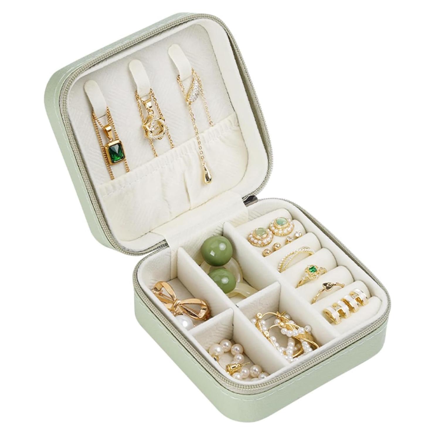 Estuche de Joyería SLOZO Verde Portátil 9.9x9.9x5.1cm