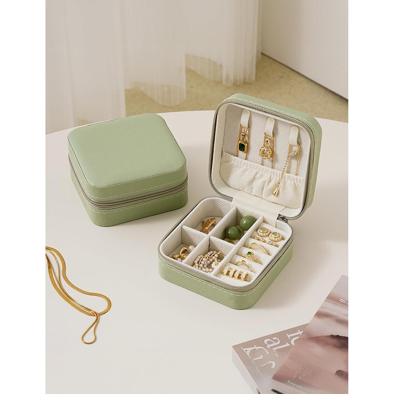 Estuche de Joyería SLOZO Verde Portátil 9.9x9.9x5.1cm