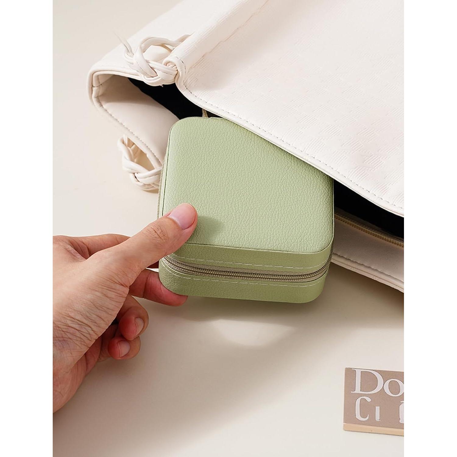 Estuche de Joyería SLOZO Verde Portátil 9.9x9.9x5.1cm