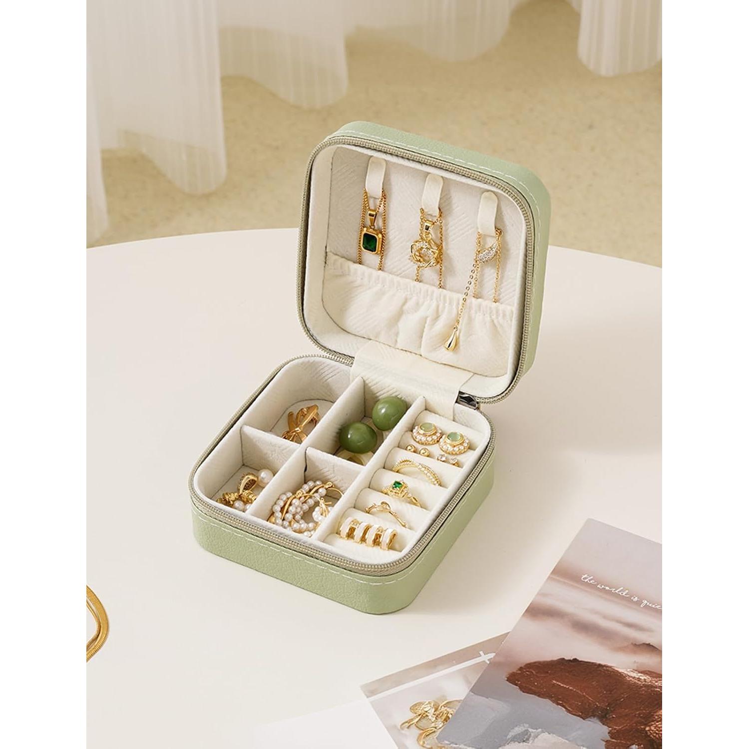 Estuche de Joyería SLOZO Verde Portátil 9.9x9.9x5.1cm
