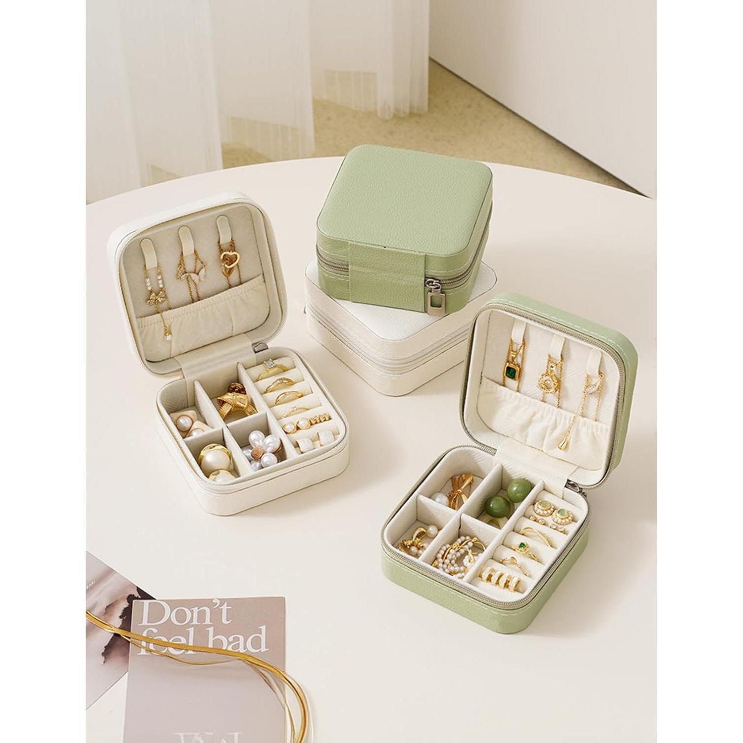 Estuche de Joyería SLOZO Verde Portátil 9.9x9.9x5.1cm