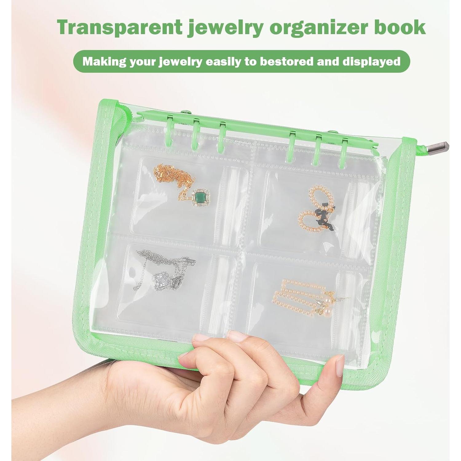 Estuche Organizador de Joyería KUKUVR Verde 140 Rejillas