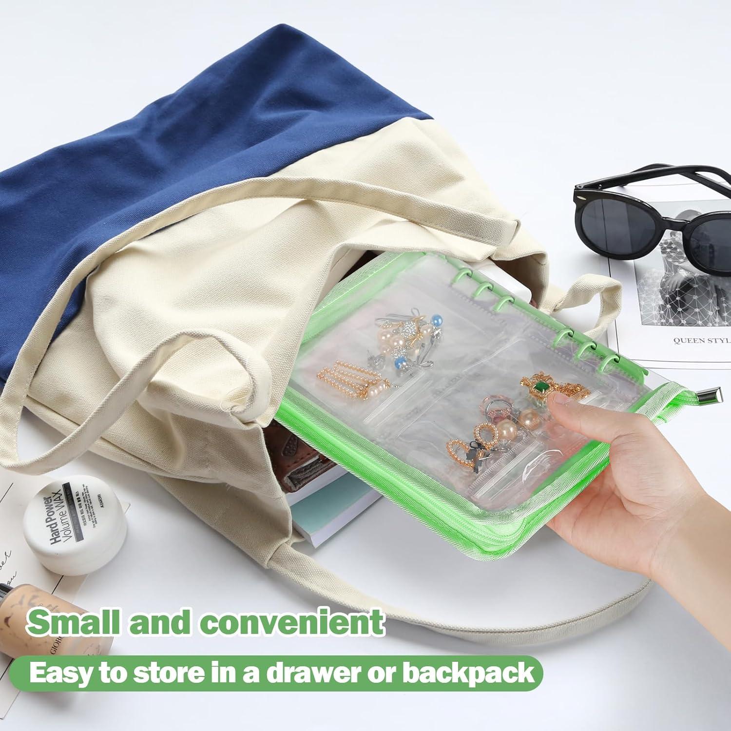 Estuche Organizador de Joyería KUKUVR Verde 140 Rejillas