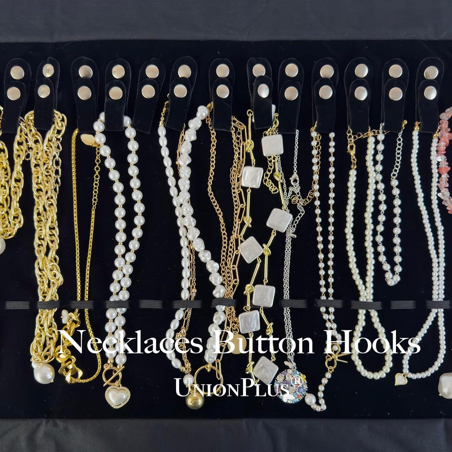 Organizador de Joyas de Viaje UnionPlus Terciopelo Negro 16 Compartimentos