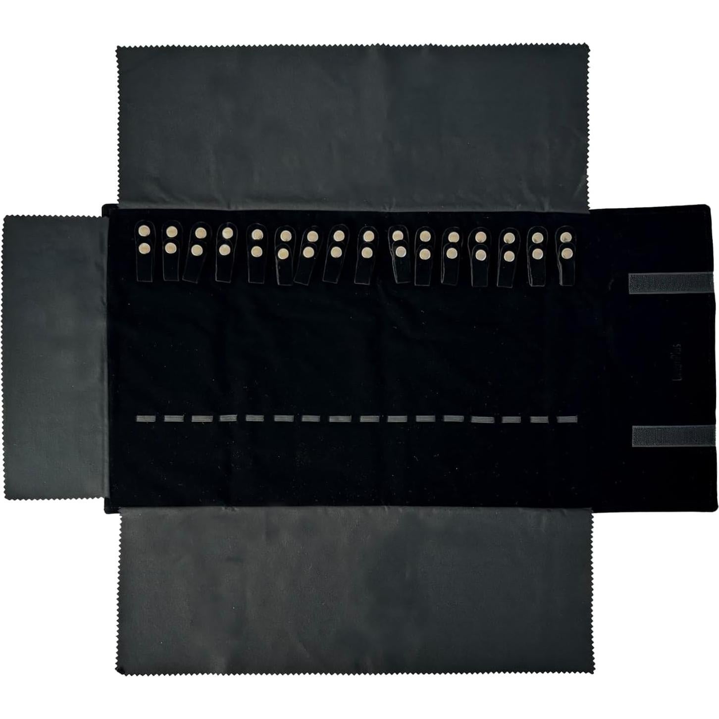 Organizador de Joyas de Viaje UnionPlus Terciopelo Negro 16 Compartimentos