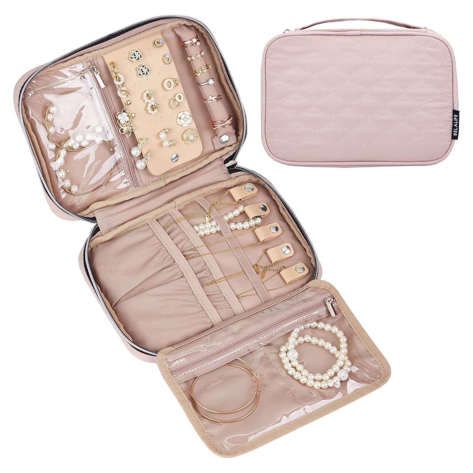 Organizador de Joyería de Viaje BELALIFE Rosa 24.1x16.5cm