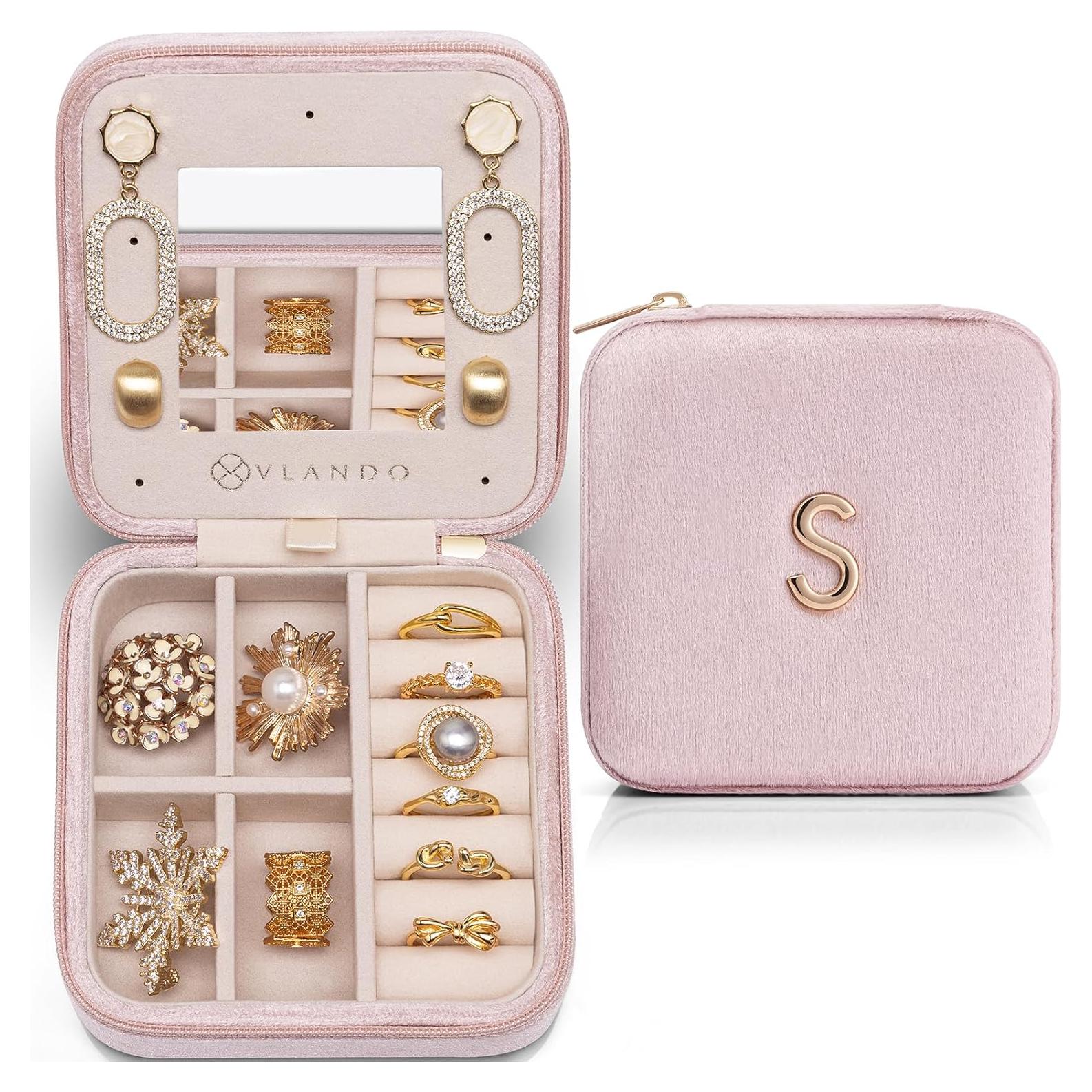 Organizador de Joyería de Viaje Vlando Rosa 10x10x5 cm