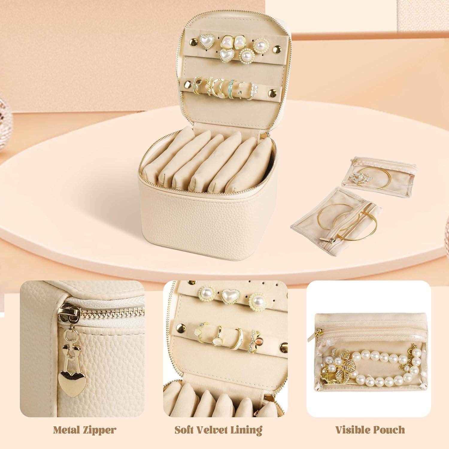 Estuche de Joyería de Viaje WATANIYA HOME Beige 14x14 cm