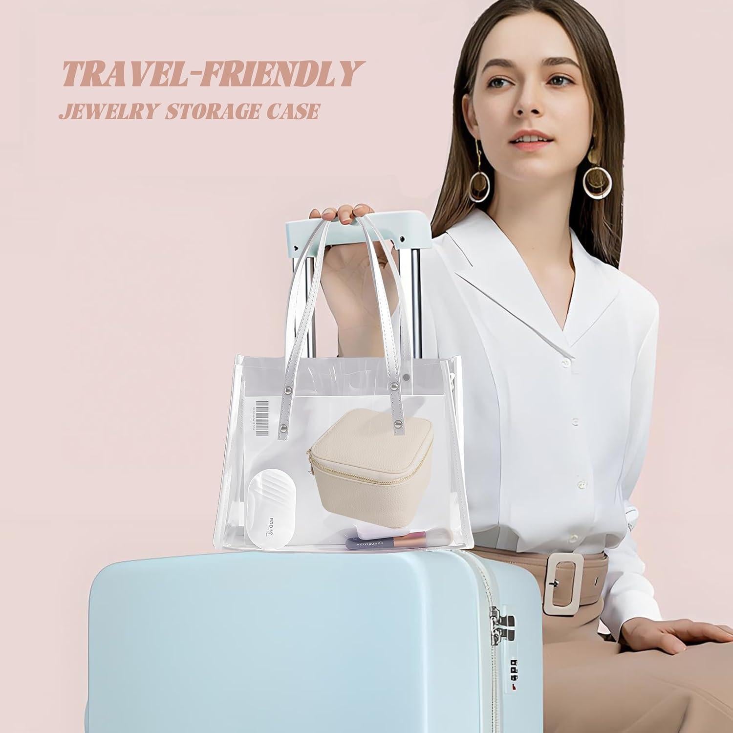 Estuche de Joyería de Viaje WATANIYA HOME Beige 14x14 cm