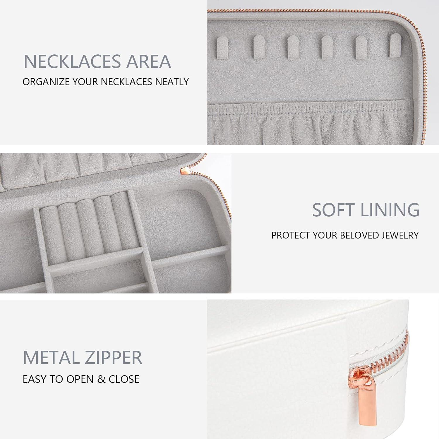 Caja de Joyería V-Lafuy Estilo C Blanco Portátil 23.4x11.5cm