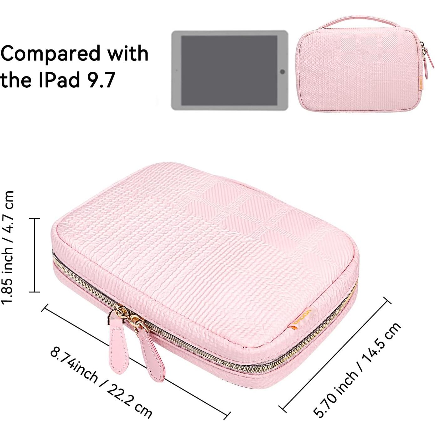 Organizador de Joyería Voova Rosa Claro, Bolsa Portátil Grande