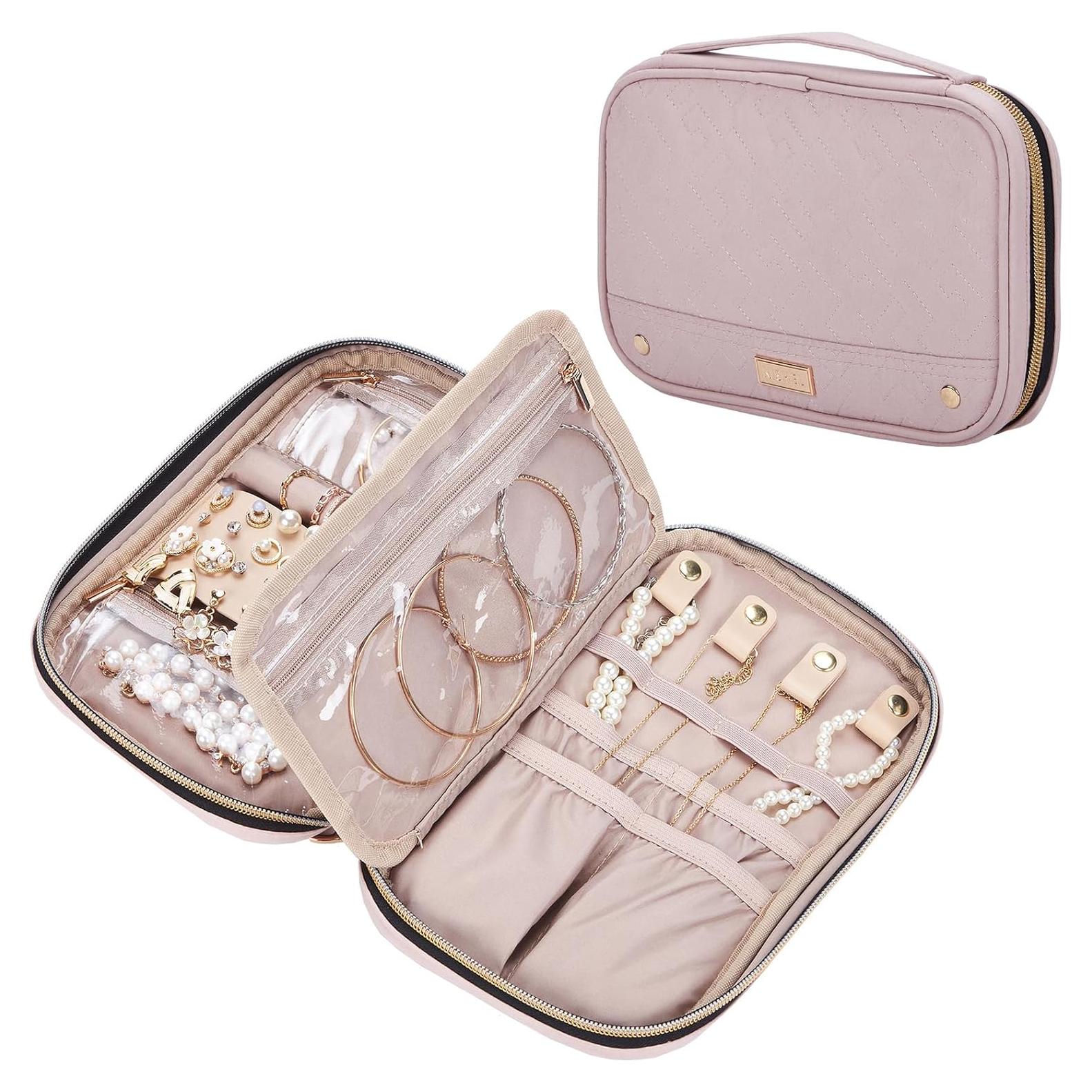 Estuche de Joyería NISHEL Rosa Organizador Compacto 24.1x14cm