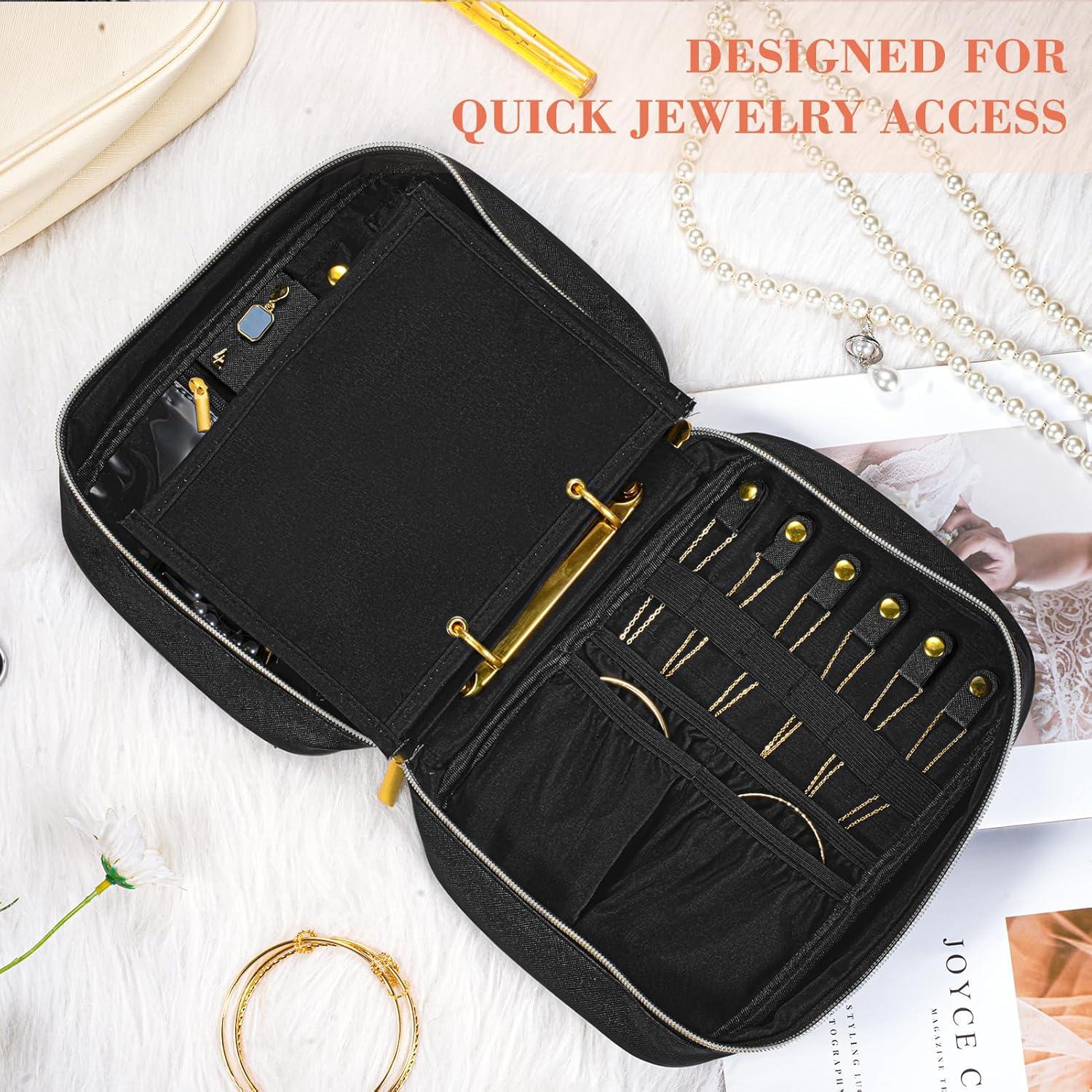 Organizador de Joyas de Viaje KPWEPK Negro - Estuche Portátil