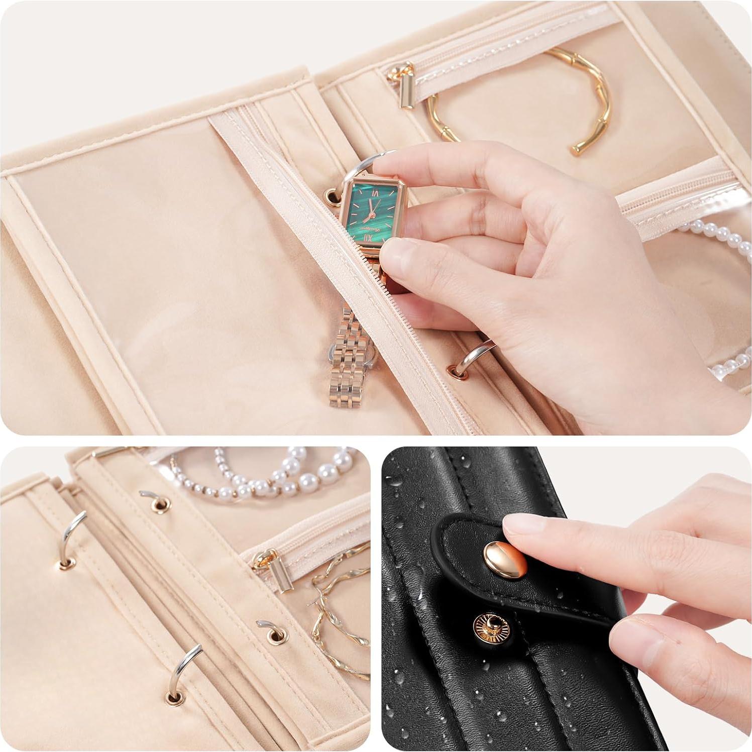 Organizador de Joyería de Viaje Lolalet Negro con Espejo