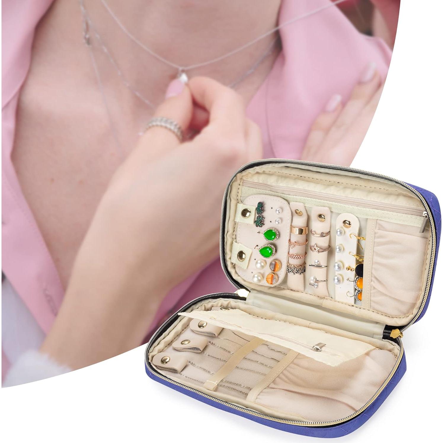 Estuche de Joyería de Viaje Teamoy Mediano Púrpura Acolchado