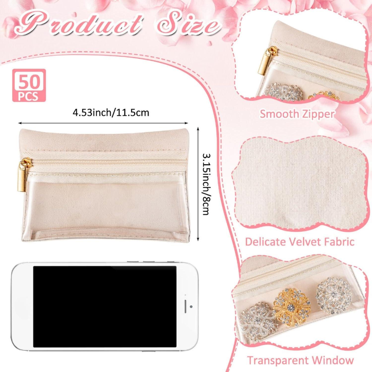 Organizador de Joyería de Viaje Uiifan 50 Bolsas Franela