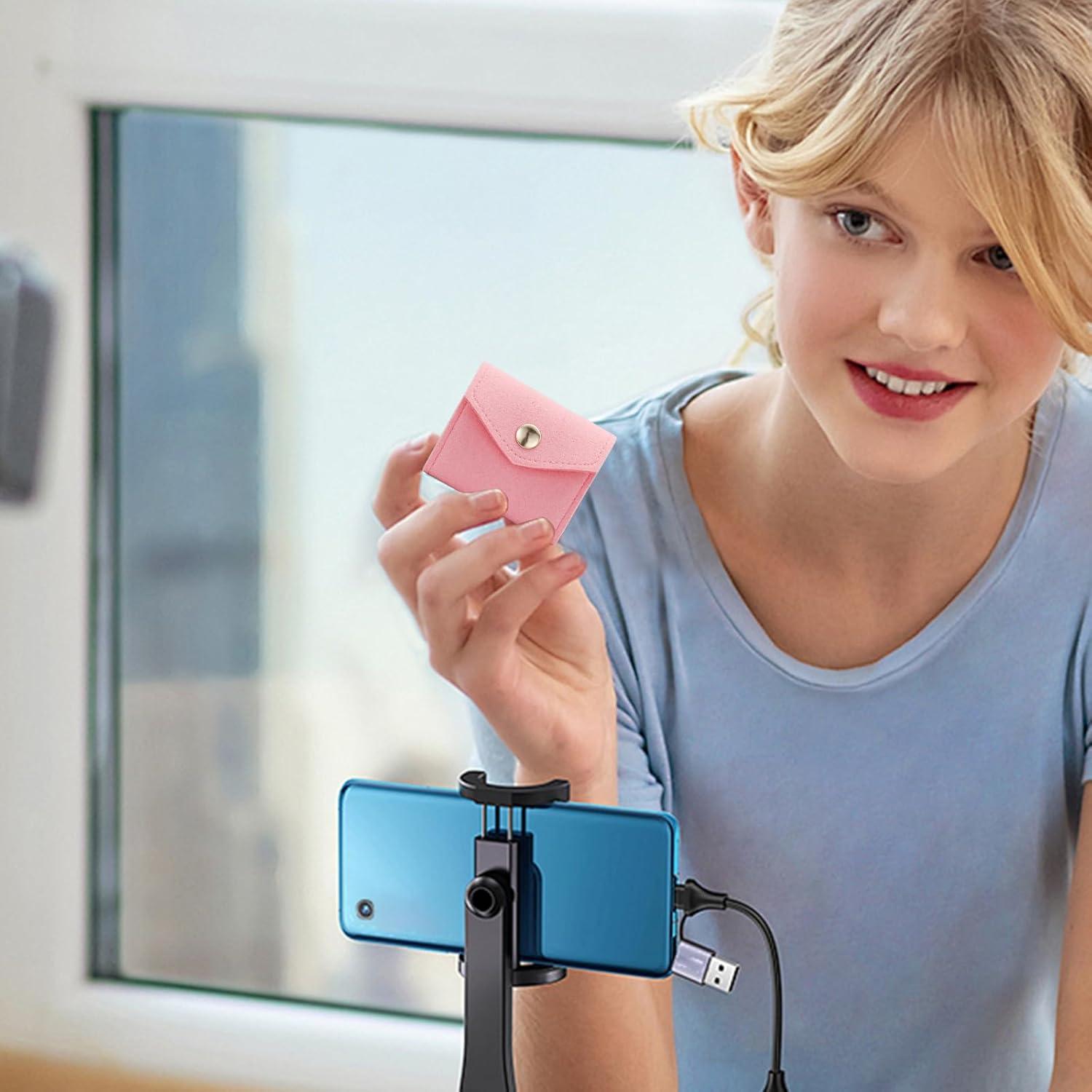 Estuche de Joyas Portátil AfitLulu Rosa Plegable 13.5x6cm