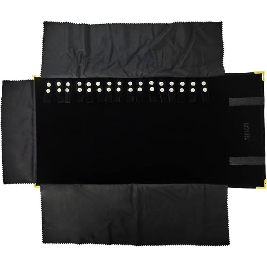 Bolsa de Joyería Portátil Treachi de Terciopelo Negro con Clips