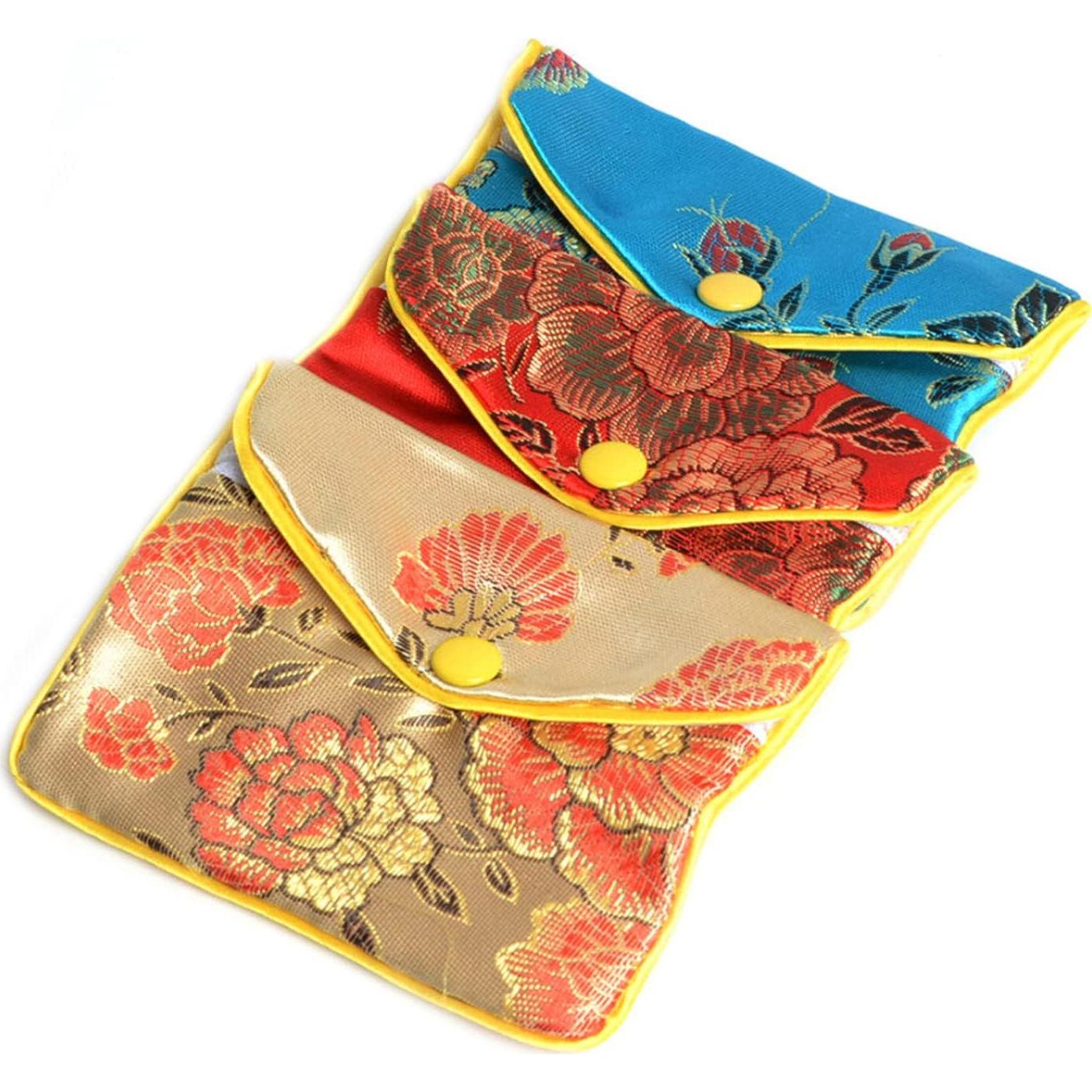 Bolsas de Joyería Baitaihem 9 Piezas Seda Multicolor