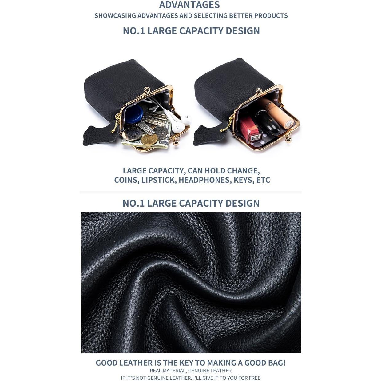 Caja de Joyería Mini de Cuero Genuino para Mujeres - Negro