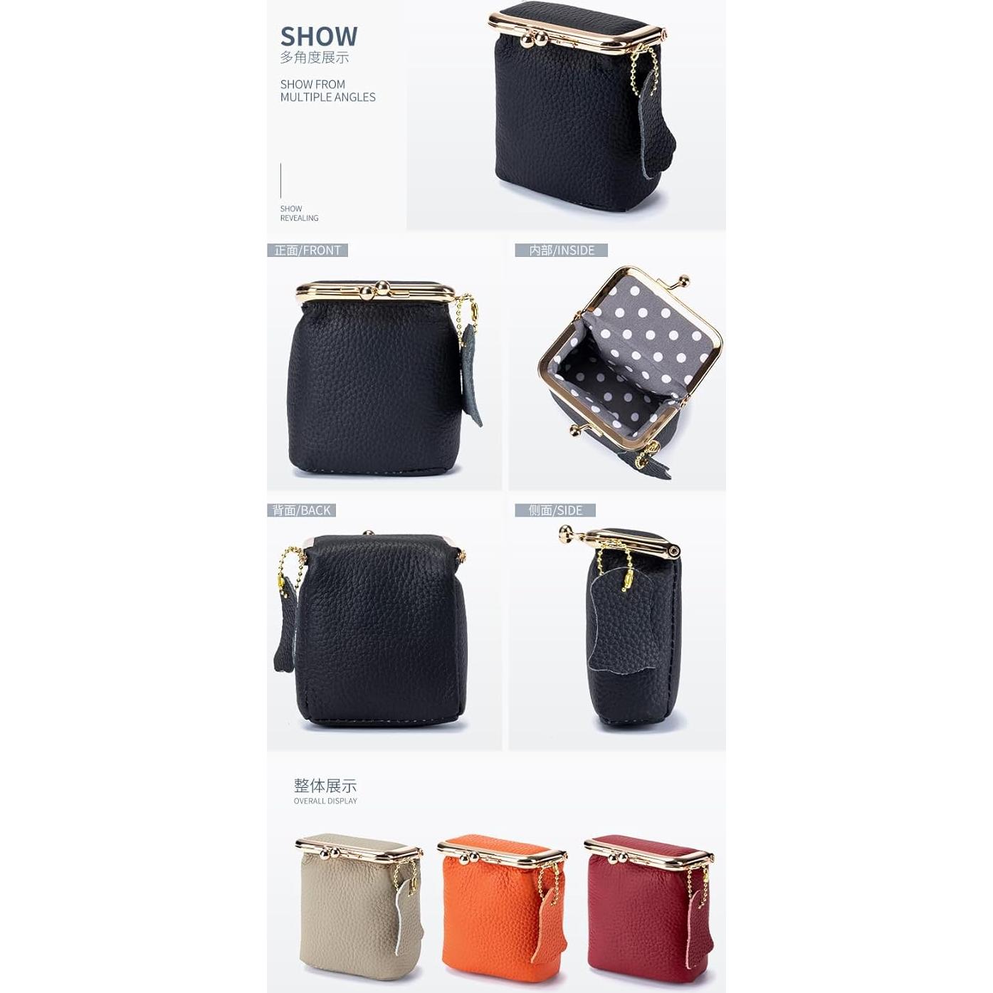 Caja de Joyería Mini de Cuero Genuino para Mujeres - Negro