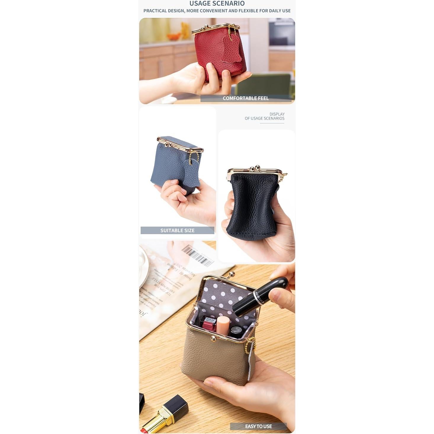 Caja de Joyería Mini de Cuero Genuino para Mujeres - Negro