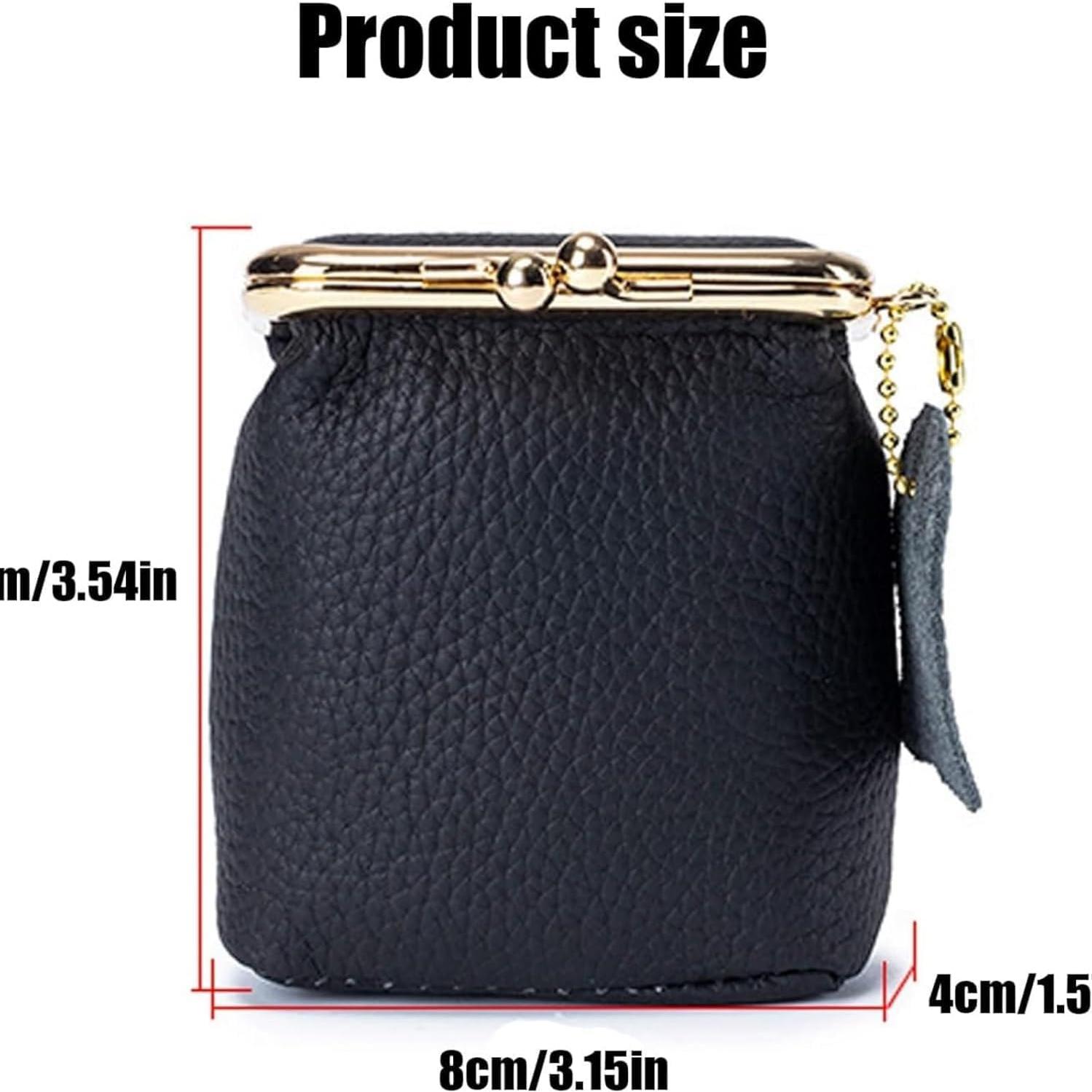 Caja de Joyería Mini de Cuero Genuino para Mujeres - Negro