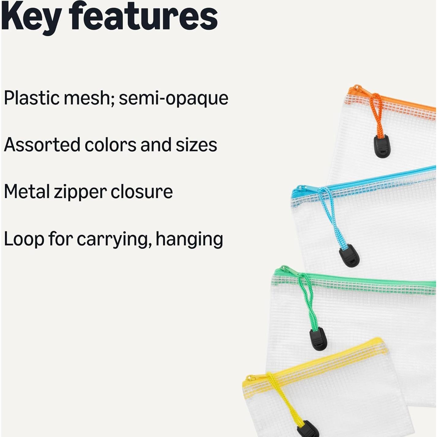 Paquete de 30 Bolsas de Malla Amazon Basics - 8 Tamaños