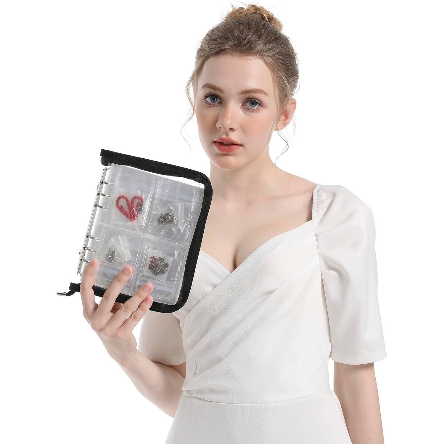 Organizador de Joyería de Viaje HSLFUAI - Estuche Compacto 120 Bolsillos