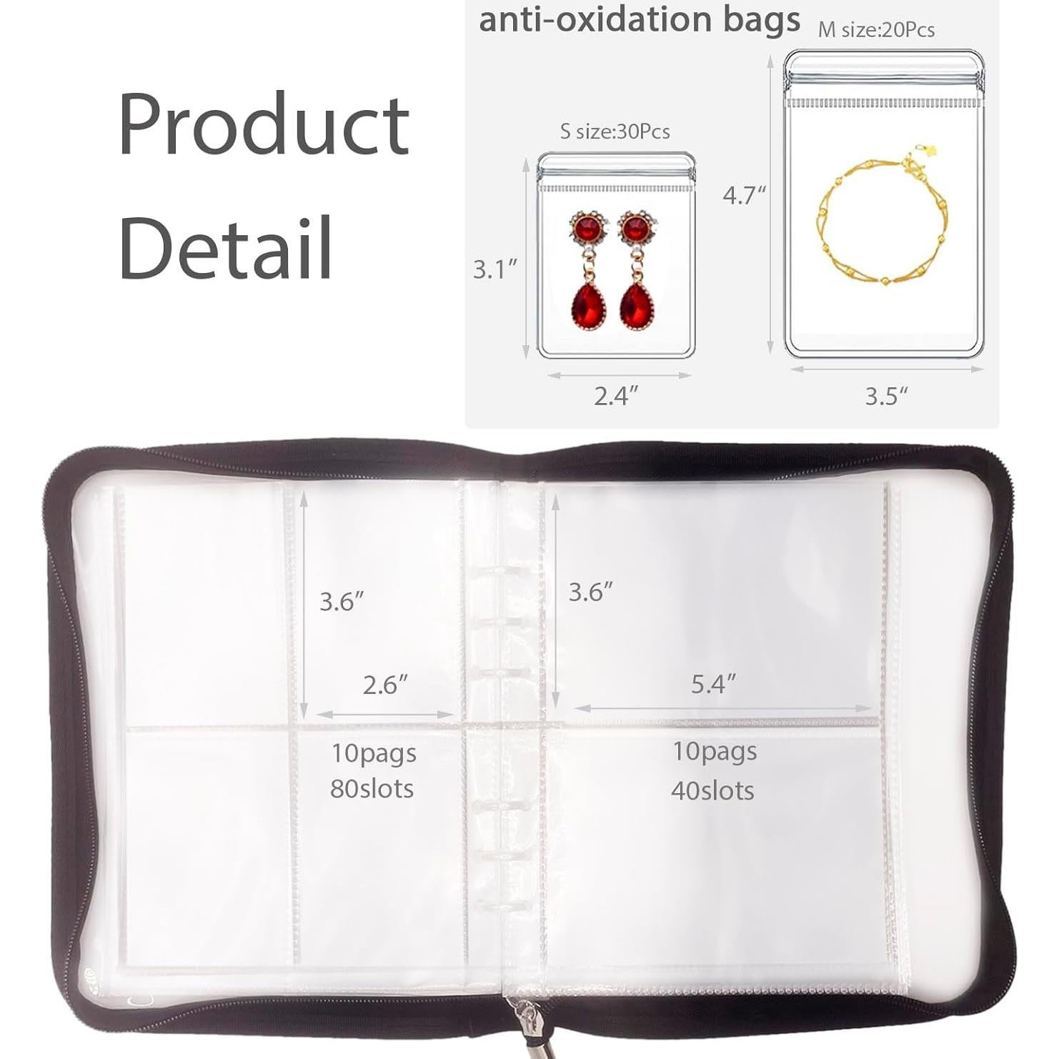 Organizador de Joyería de Viaje HSLFUAI - Estuche Compacto 120 Bolsillos
