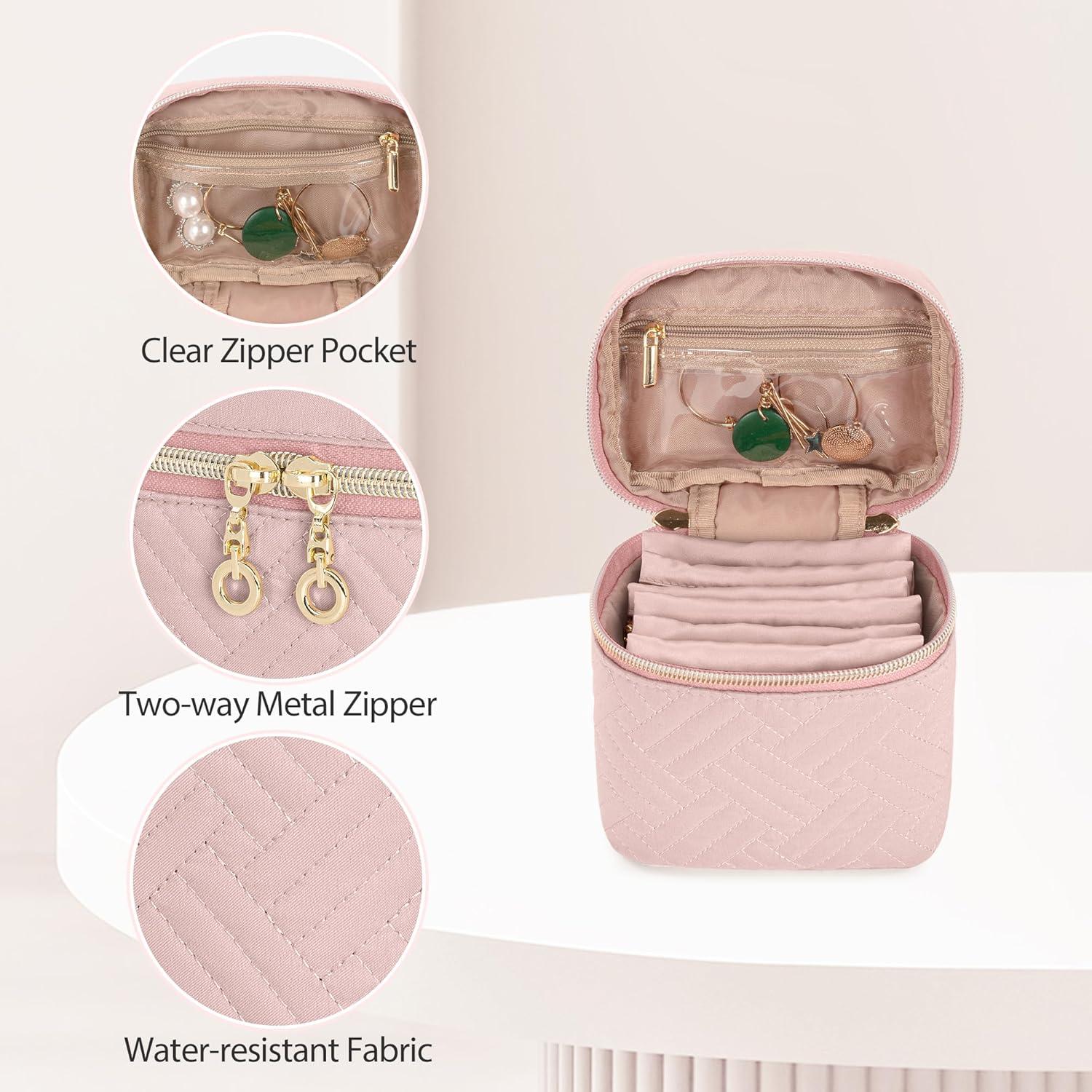 Organizador de Joyería Teamoy Rosa Acolchada con 6 Bolsas