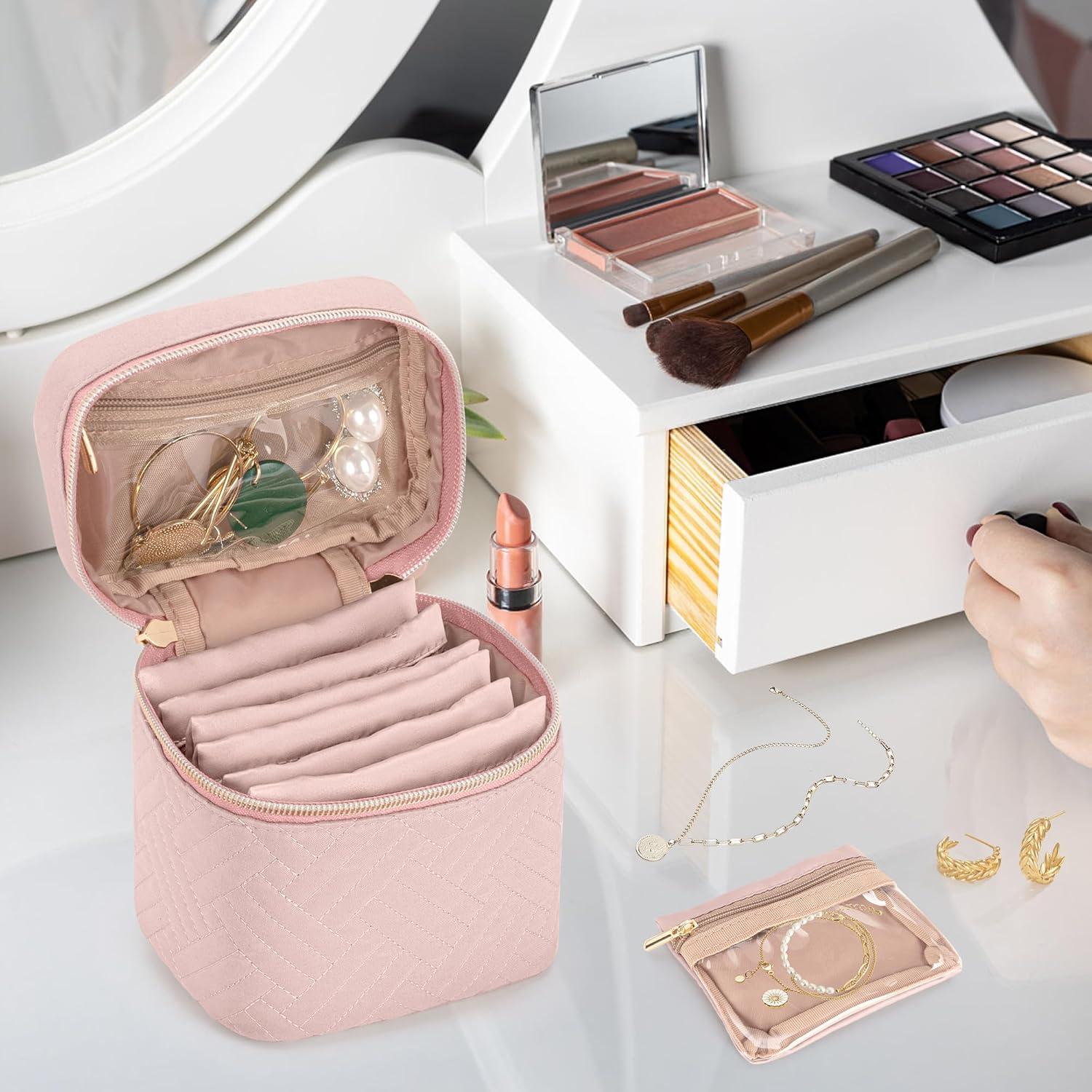 Organizador de Joyería Teamoy Rosa Acolchada con 6 Bolsas