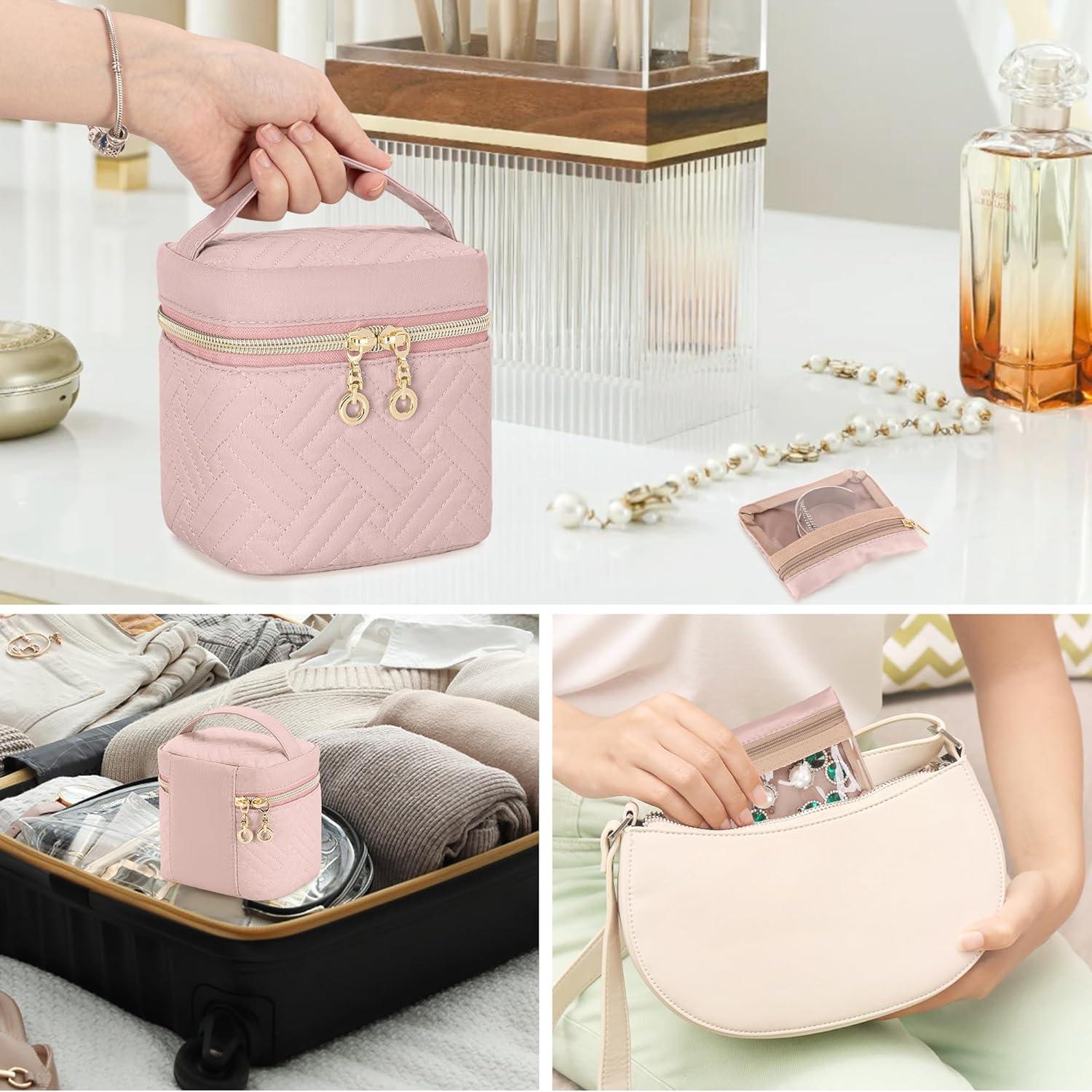 Organizador de Joyería Teamoy Rosa Acolchada con 6 Bolsas