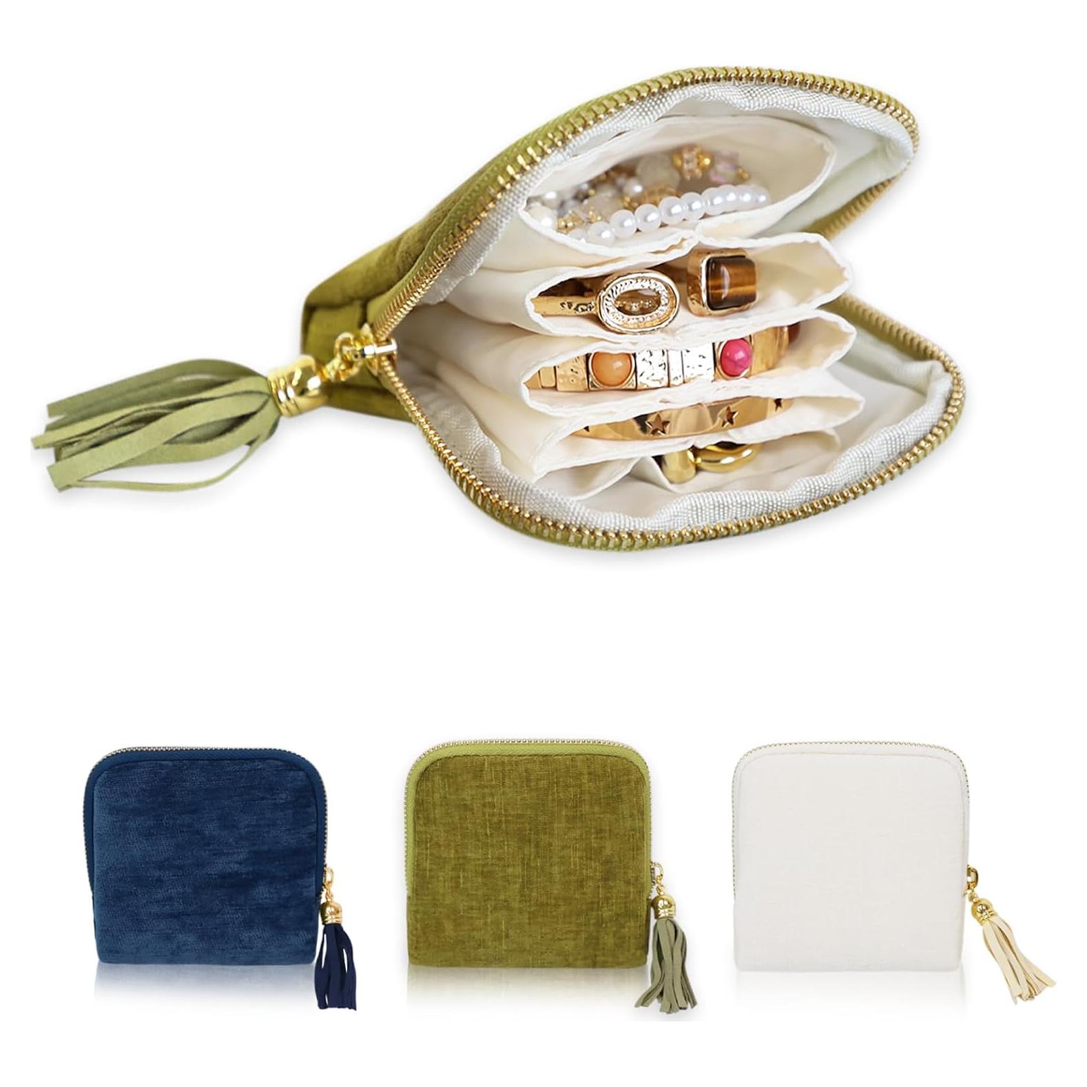 Organizador de Joyas de Viaje Stratalife Verde 11.5x11.5 cm