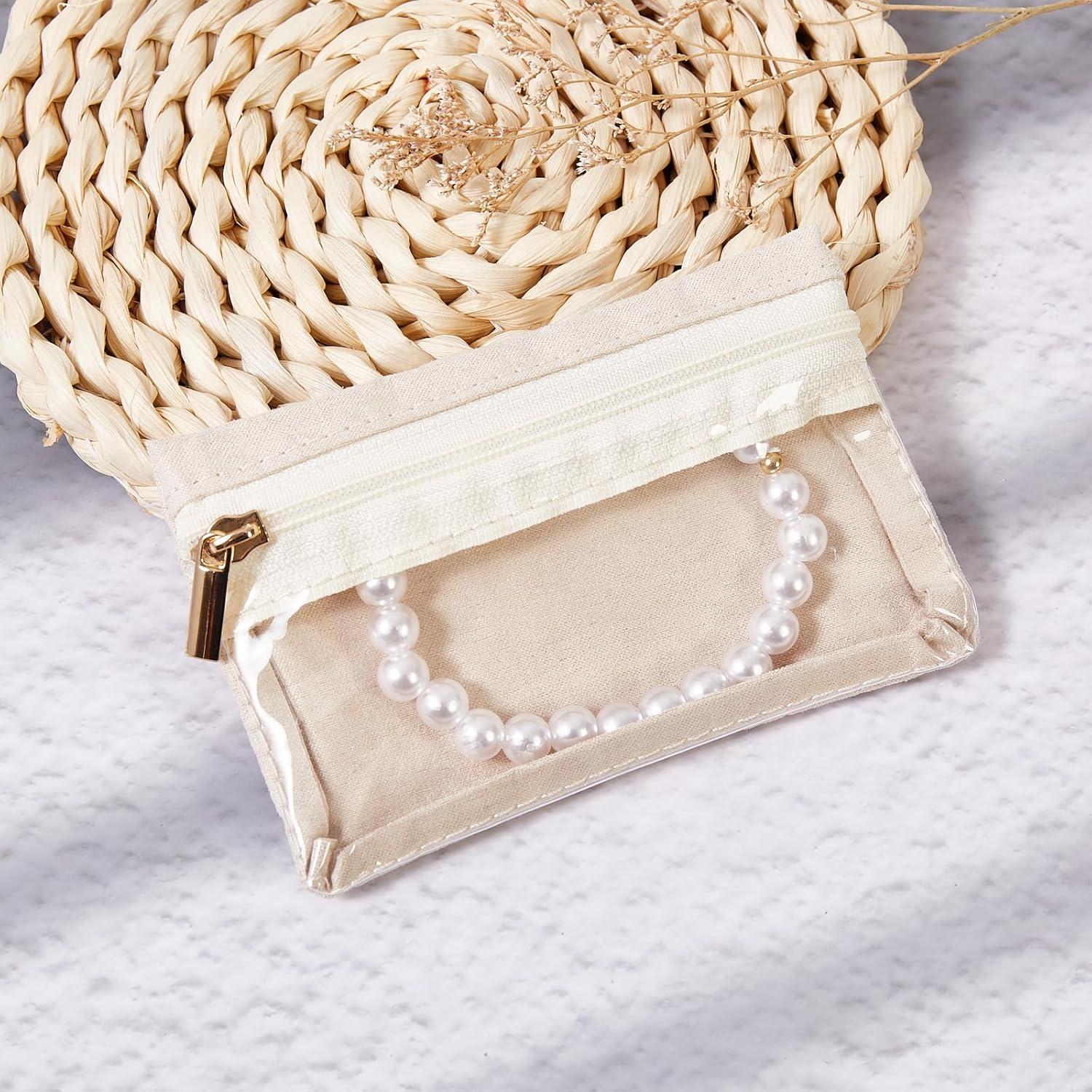 Bolsas de Joyería de Viaje Yaqulen 6 Pcs Beige Organizador