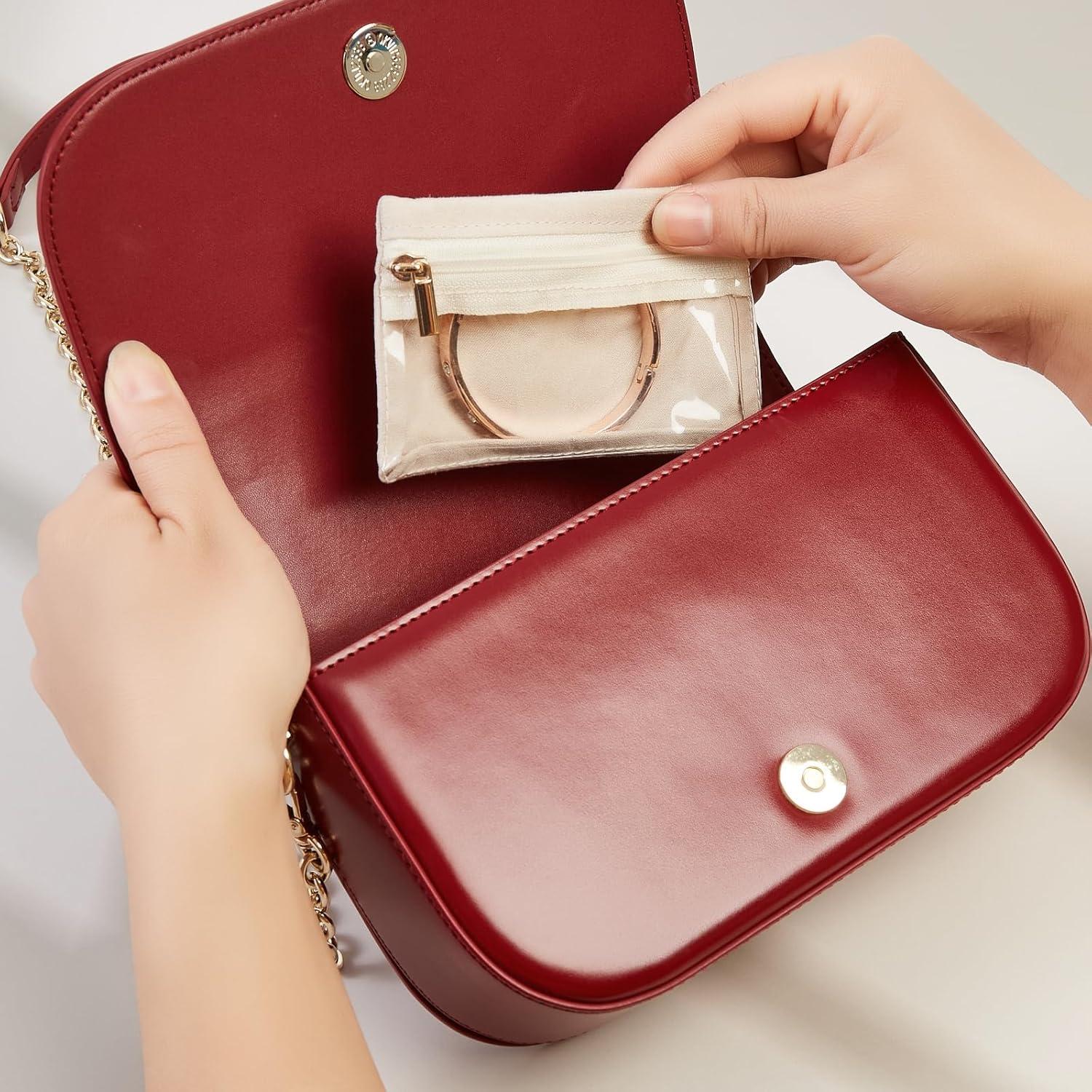 Bolsas de Joyería de Viaje Yaqulen 6 Pcs Beige Organizador