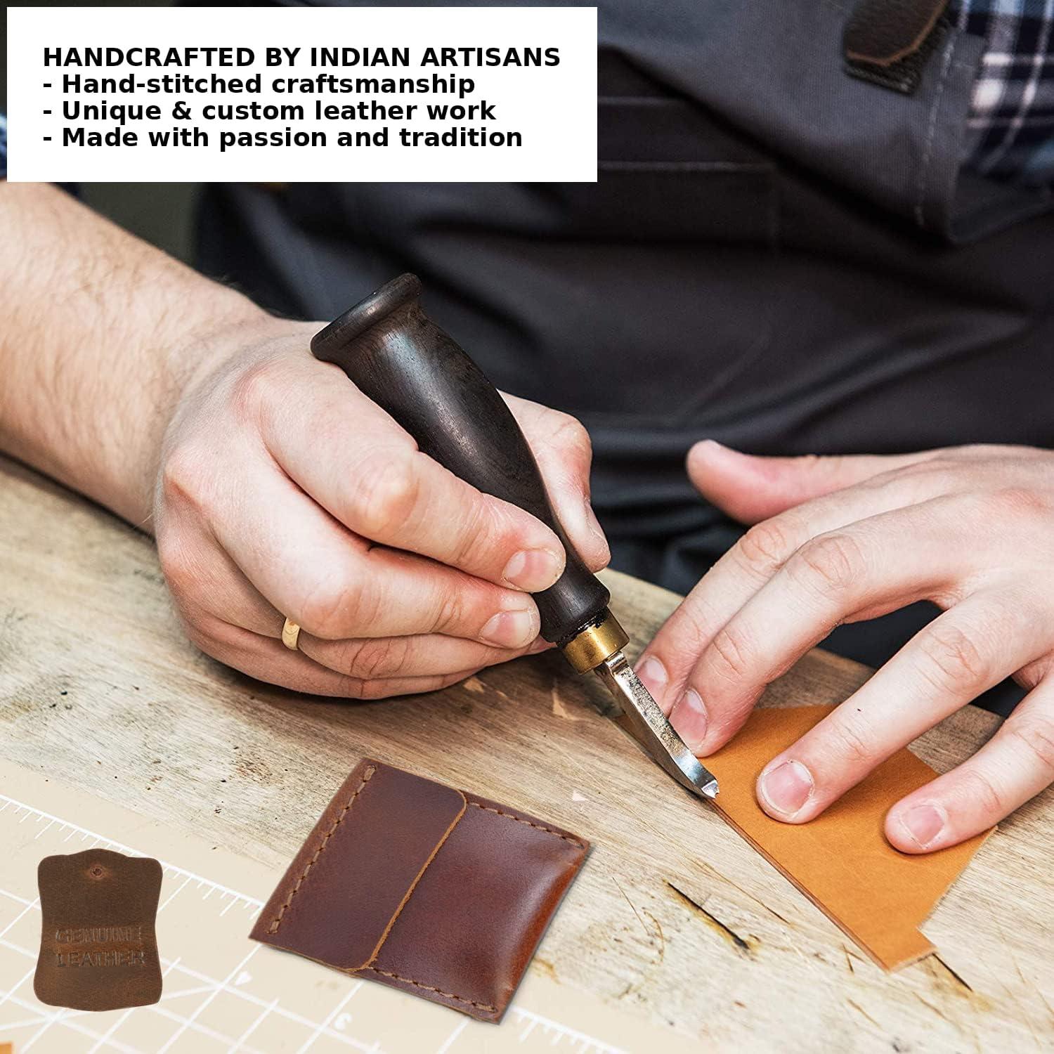 Estuche de Anillo de Boda CestAntiQ Cuero Marrón Hecho a Mano