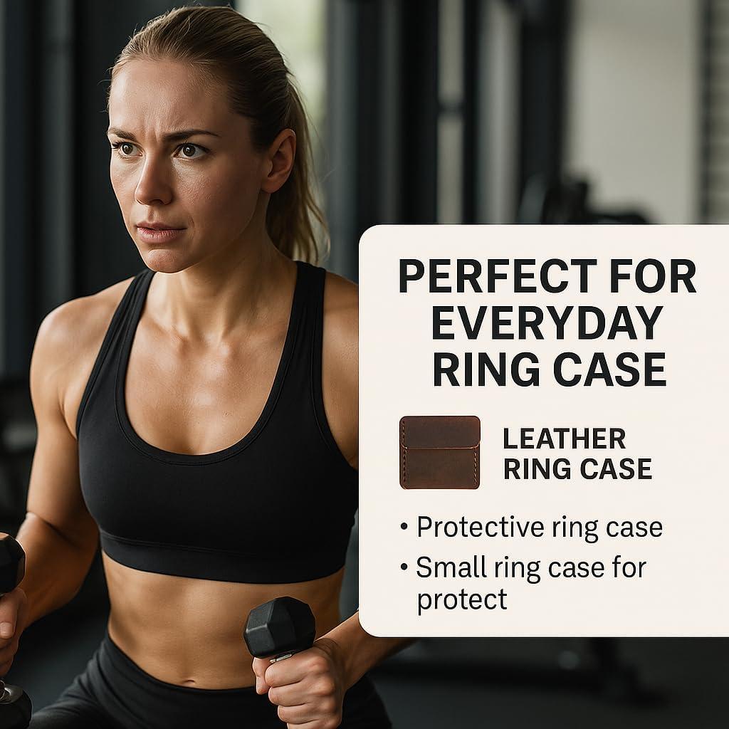 Estuche de Anillo de Boda CestAntiQ Cuero Marrón Hecho a Mano