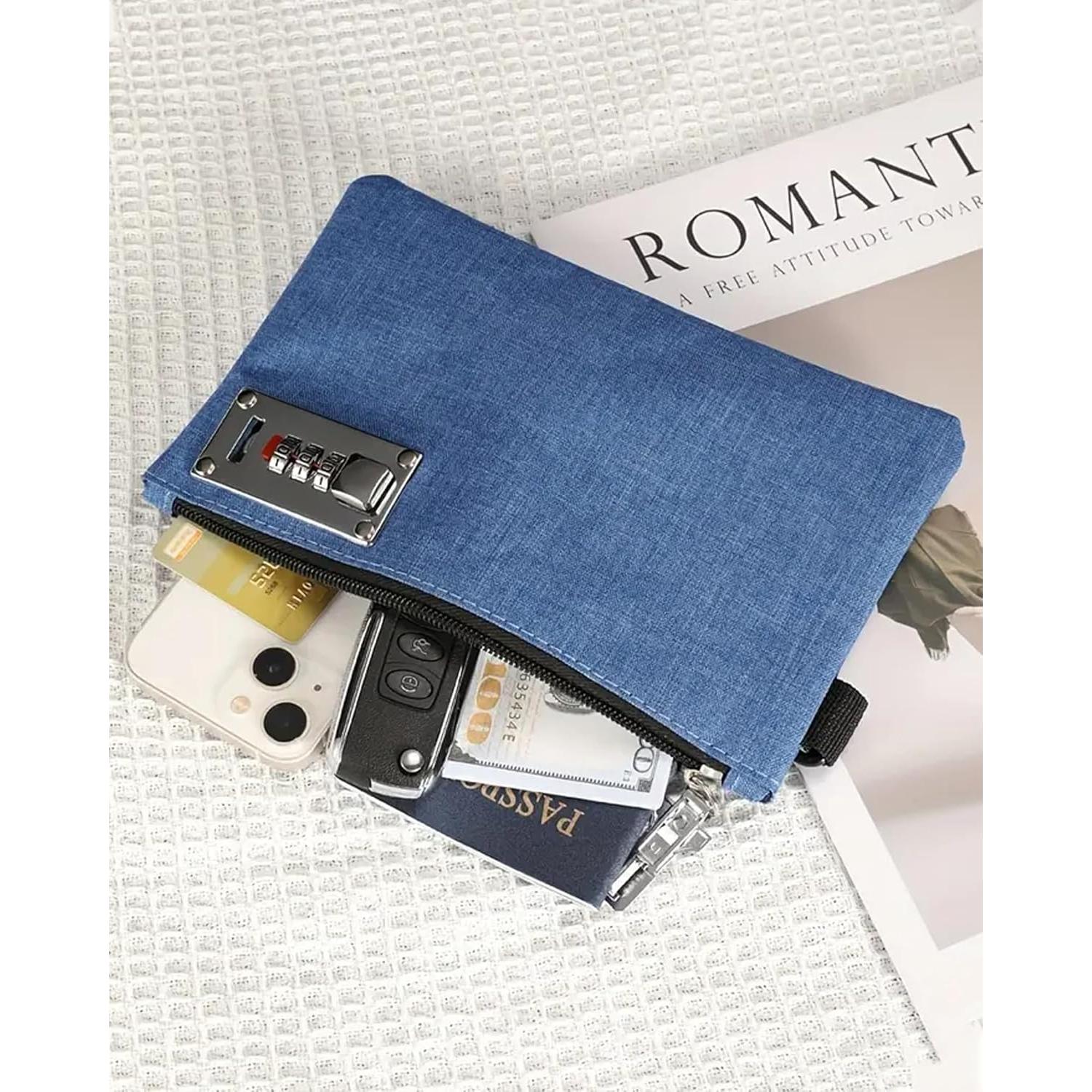 Bolsa de Dinero Bloqueable GEEDUD 12.7x20.3 cm Nylon Azul