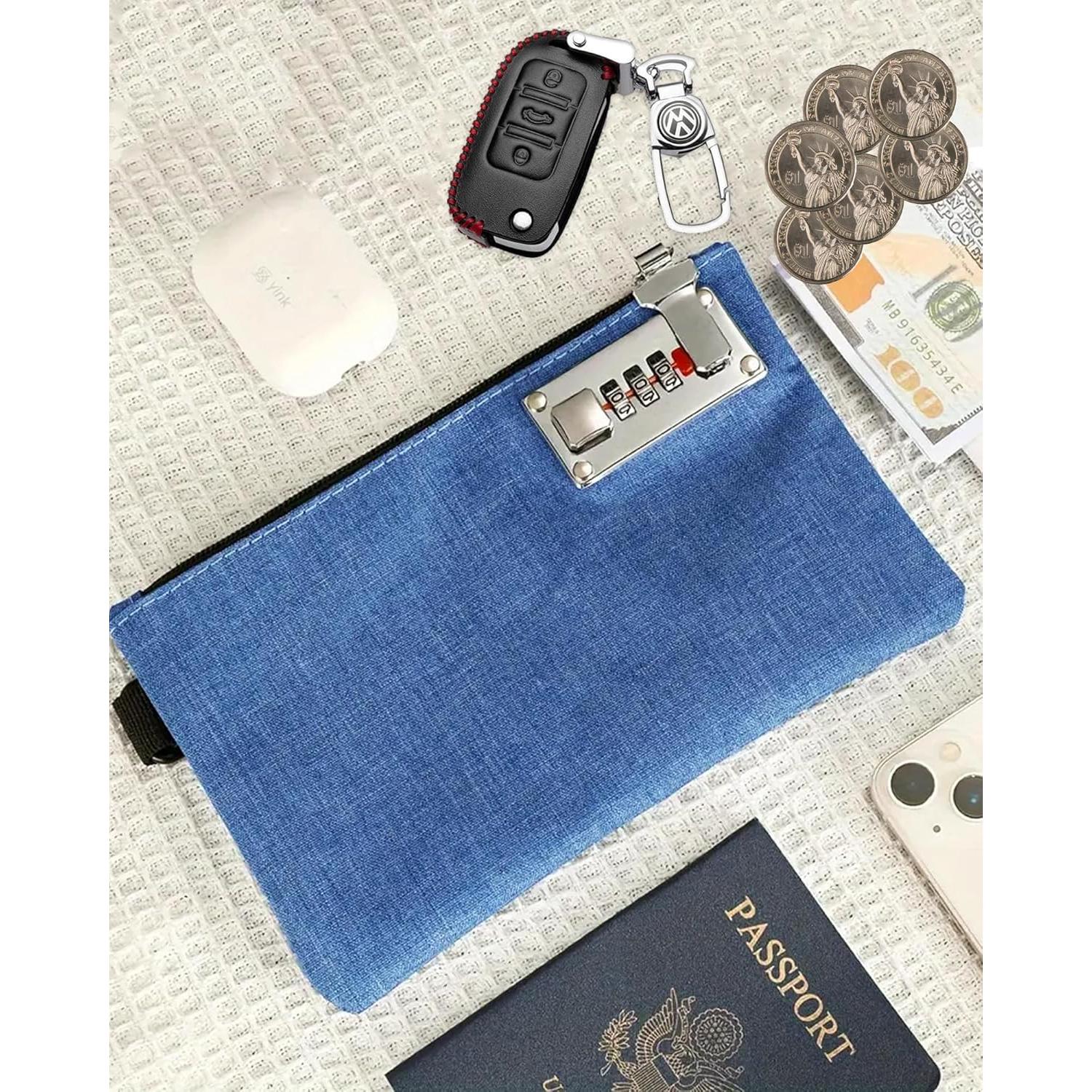 Bolsa de Dinero Bloqueable GEEDUD 12.7x20.3 cm Nylon Azul