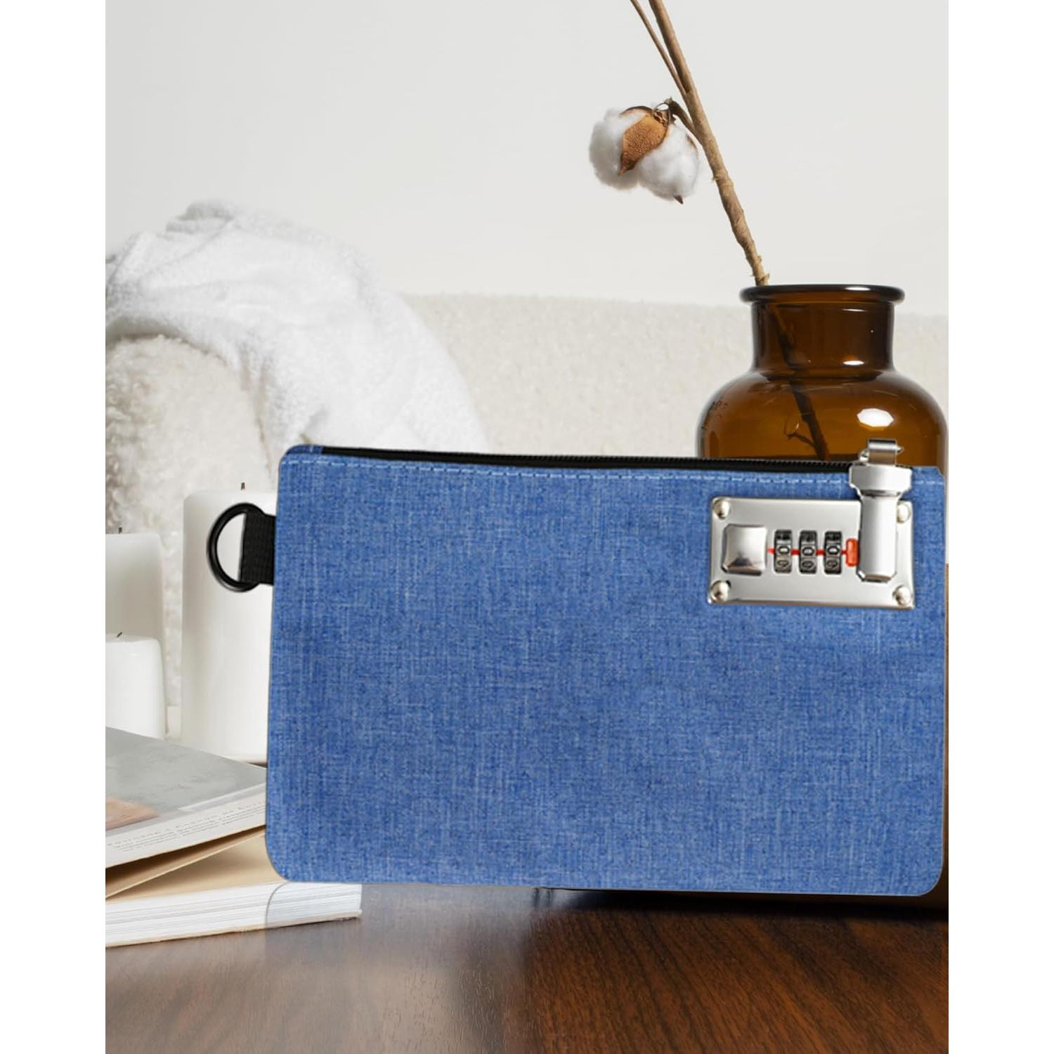 Bolsa de Dinero Bloqueable GEEDUD 12.7x20.3 cm Nylon Azul