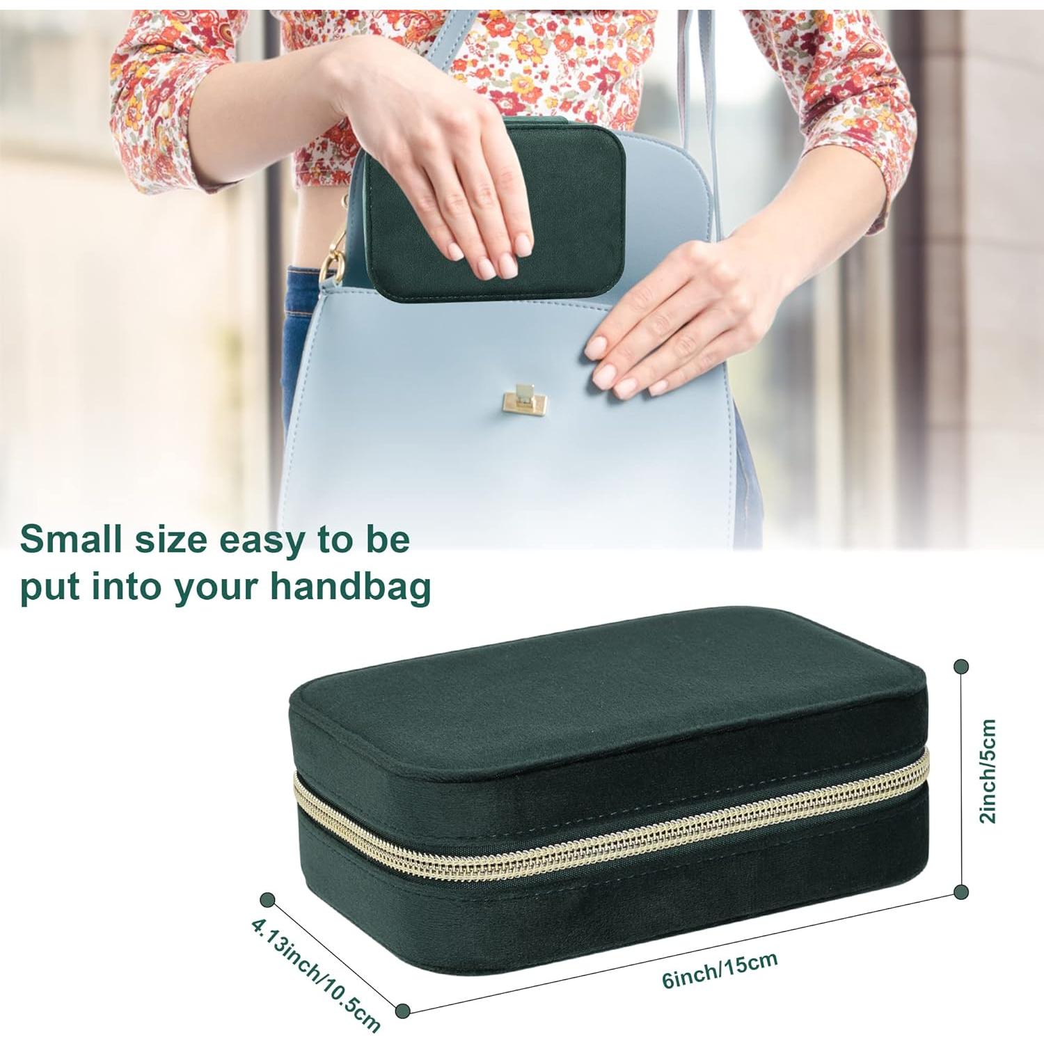 Caja de Joyería de Viaje Dajasan Terciopelo Verde Esmeralda